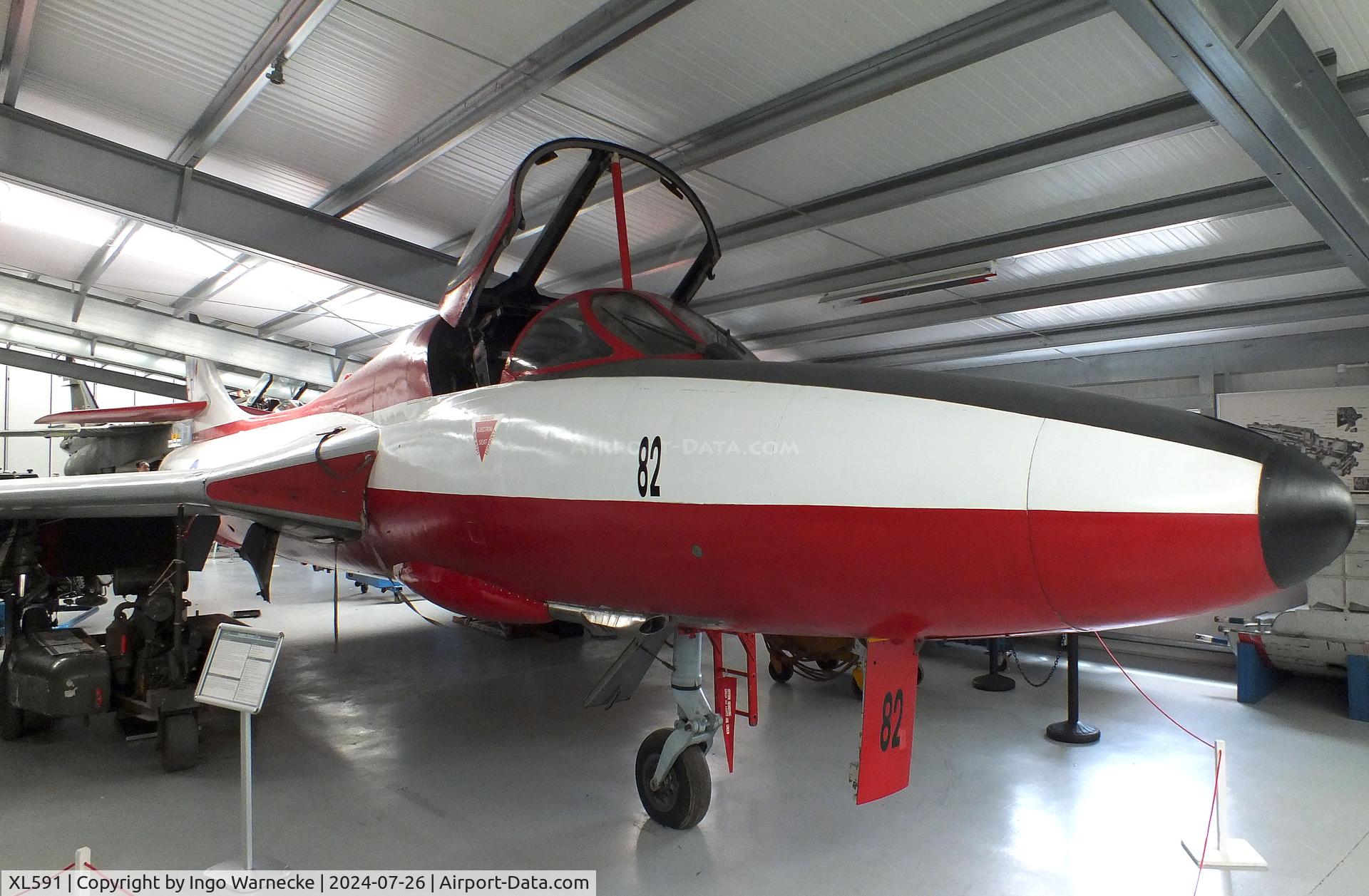 XL591, 1958 Hawker Hunter T.7 C/N 41H-693685, Hawker Hunter T7 at the Gatwick Aviation Museum, Charlwood