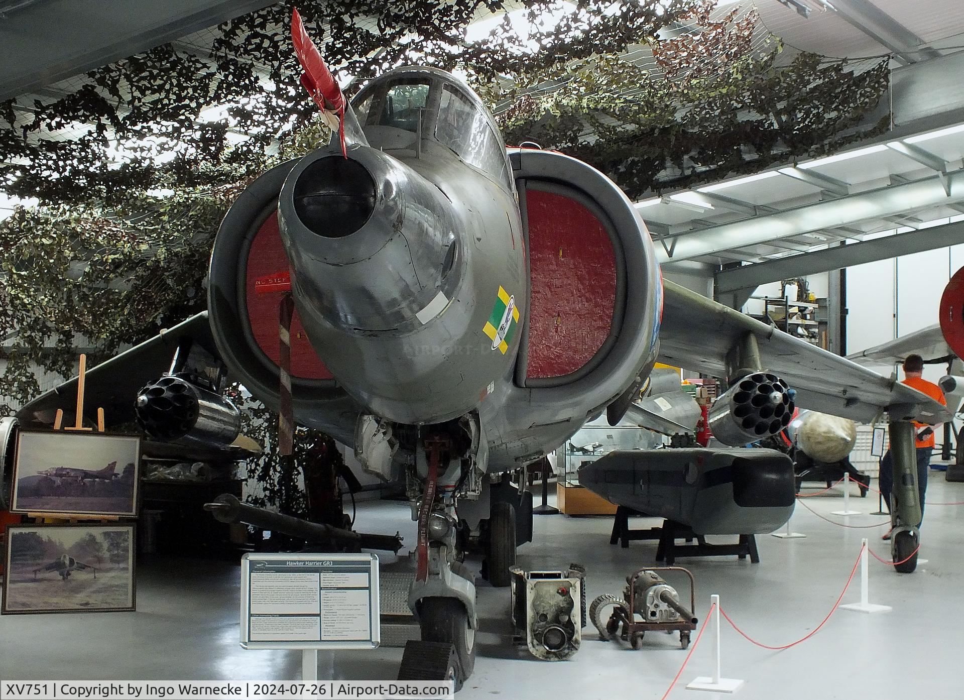 XV751, 1969 Hawker Siddeley Harrier GR.3 C/N 712014, Hawker Siddeley Harrier GR3 at the Gatwick Aviation Museum, Charlwood