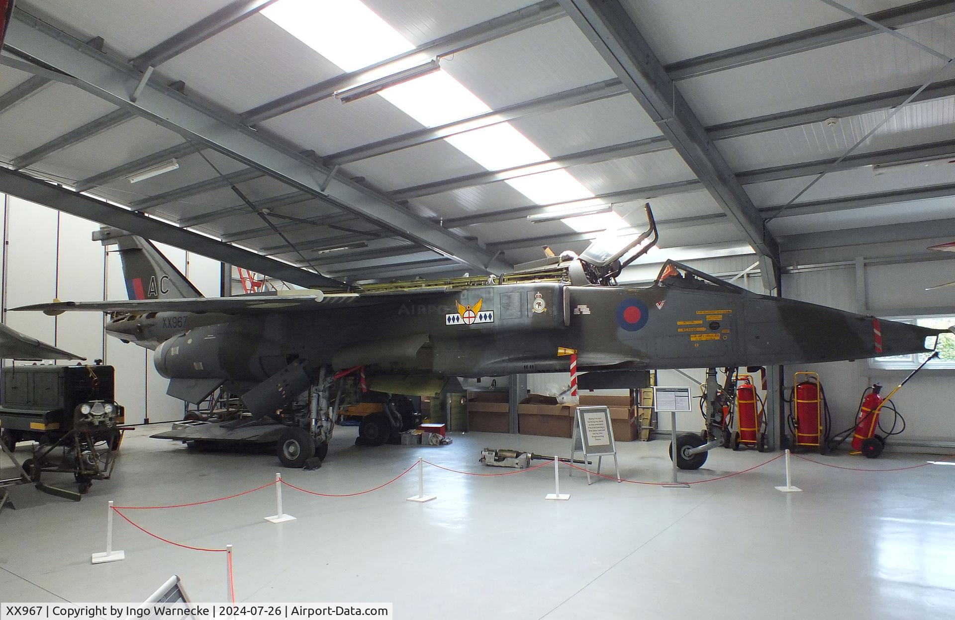 XX967, 1975 Sepecat Jaguar GR.1 C/N S.89, SEPECAT Jaguar GR1 being restored at the Gatwick Aviation Museum, Charlwood