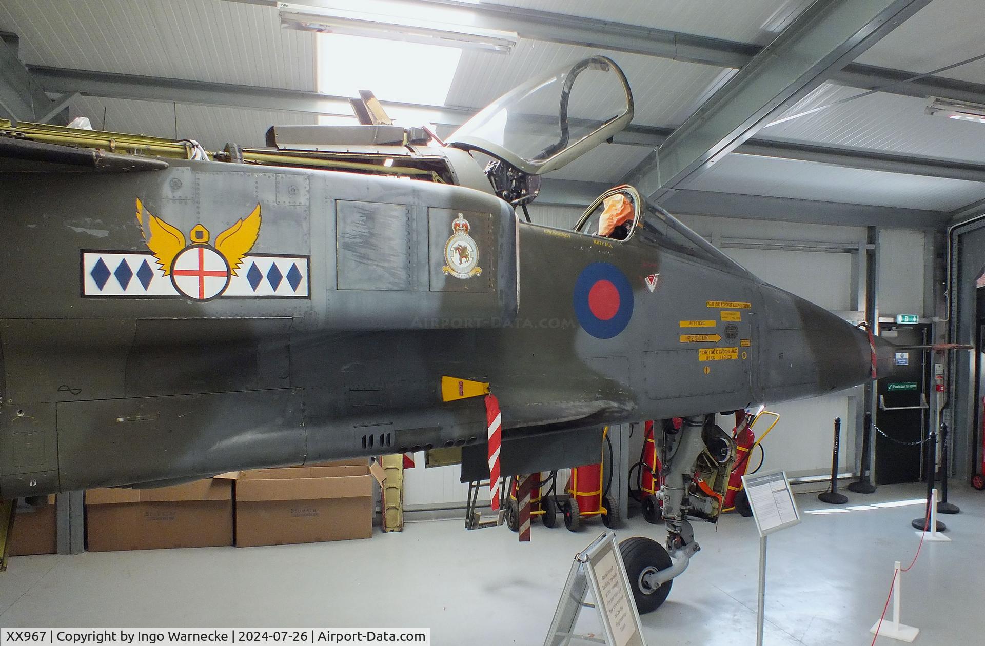 XX967, 1975 Sepecat Jaguar GR.1 C/N S.89, SEPECAT Jaguar GR1 being restored at the Gatwick Aviation Museum, Charlwood