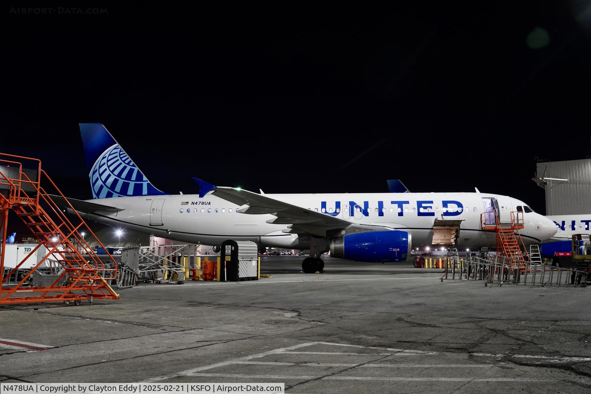 N478UA, 2001 Airbus A320-232 C/N 1533, SFO 2025