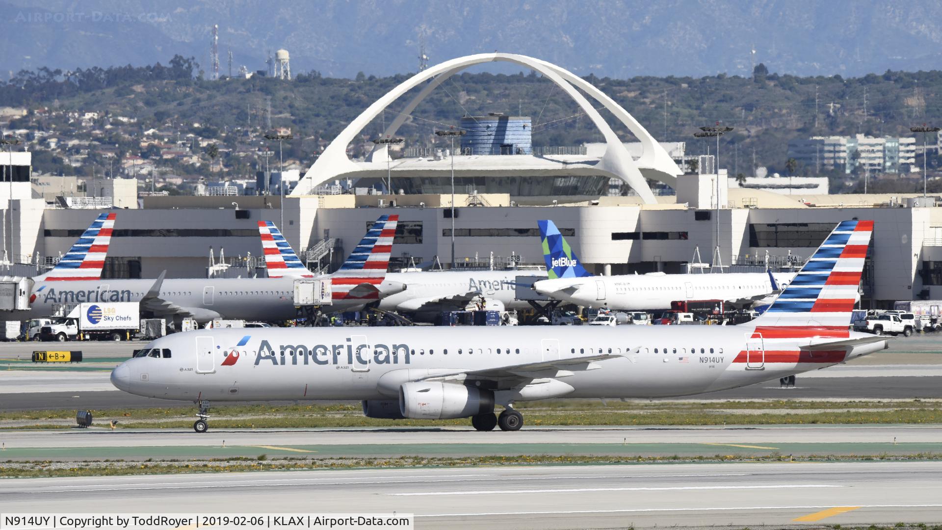 N914UY, 2014 Airbus A321-231 C/N 6337, Arriving at LAX on 25L