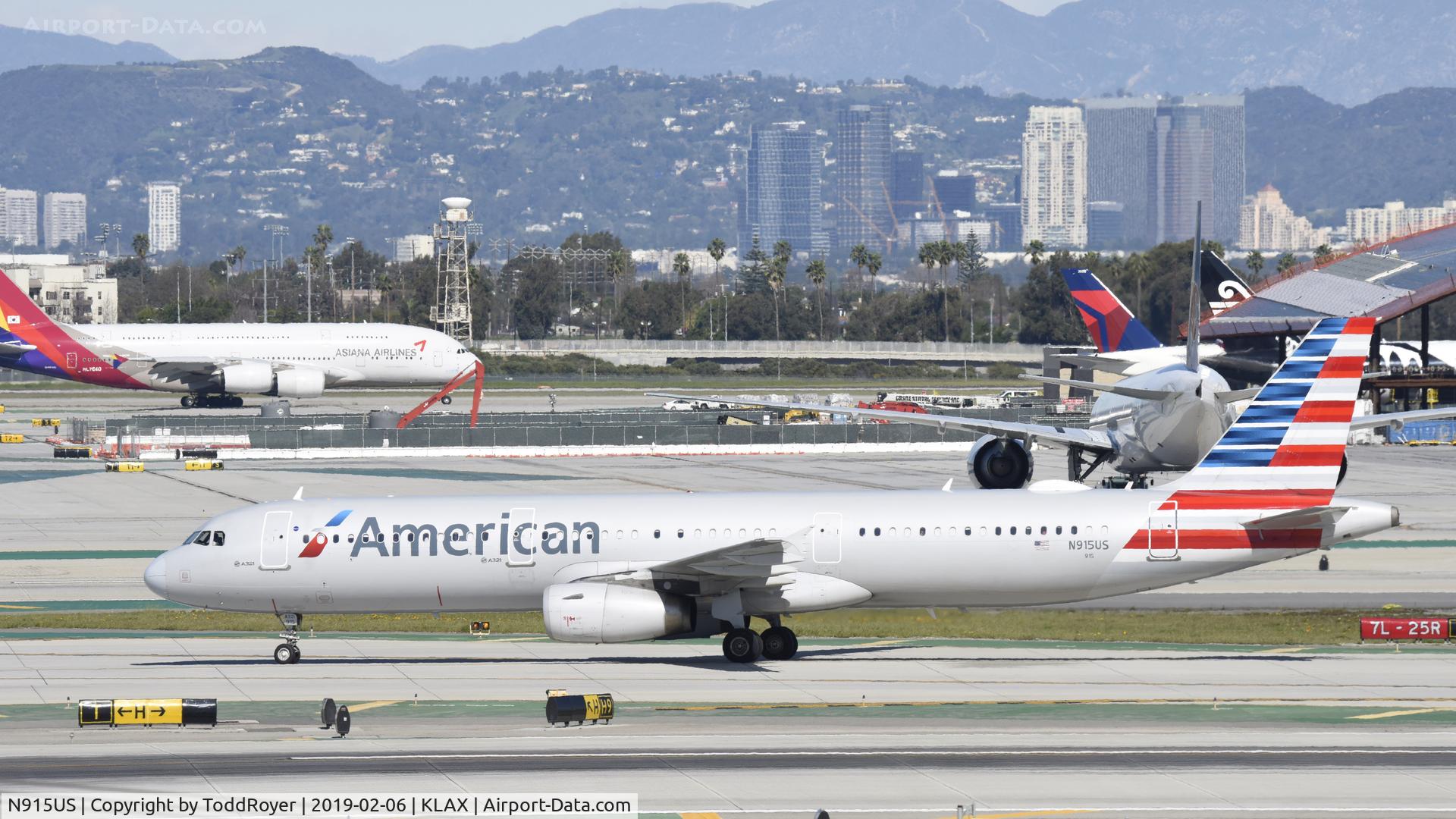 N915US, 2014 Airbus A321-231 C/N 6387, Arriving at LAX on 25L