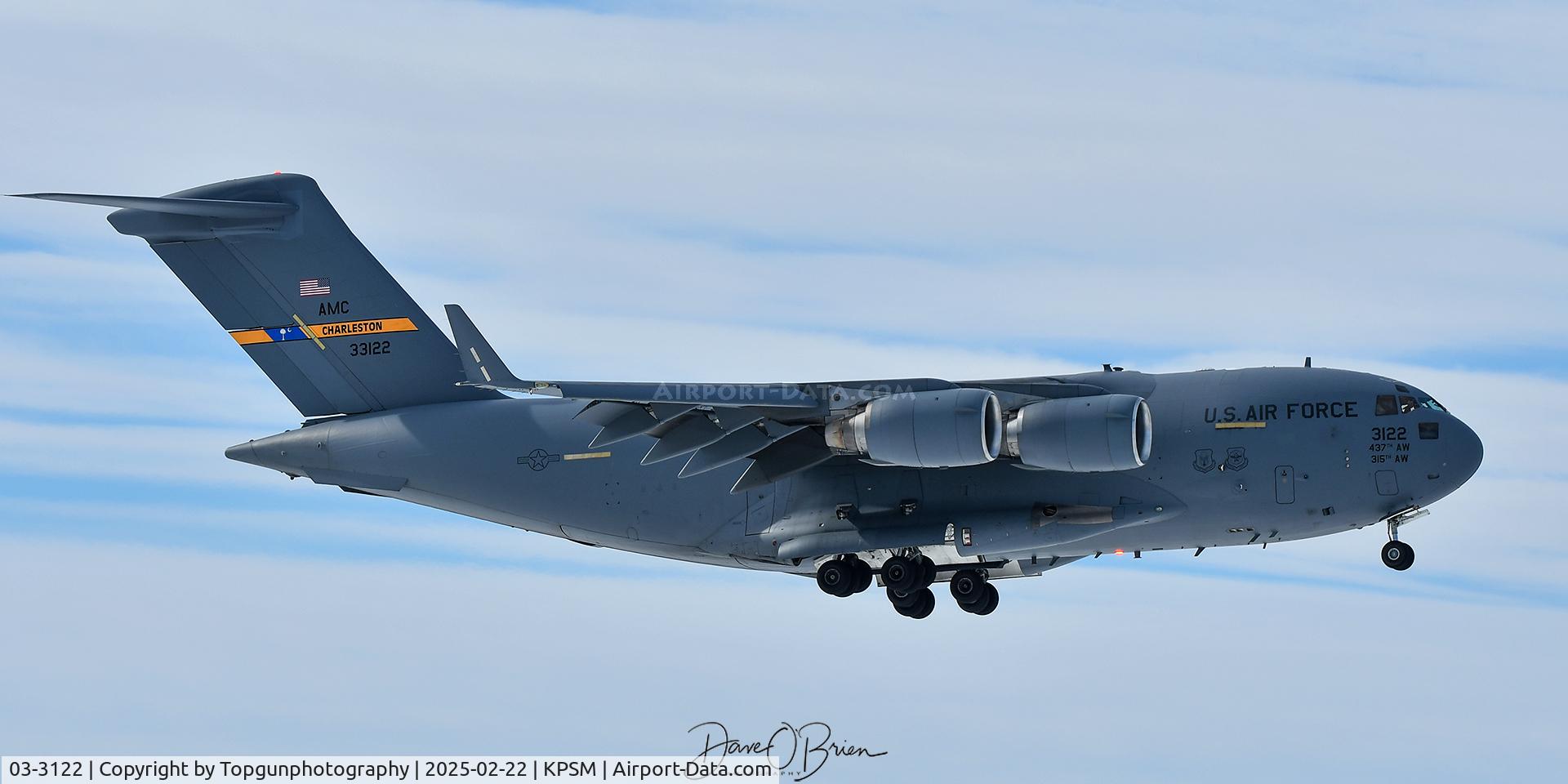 03-3122, 2003 Boeing C-17A Globemaster III C/N P-122, REACH224 stops in from Lages