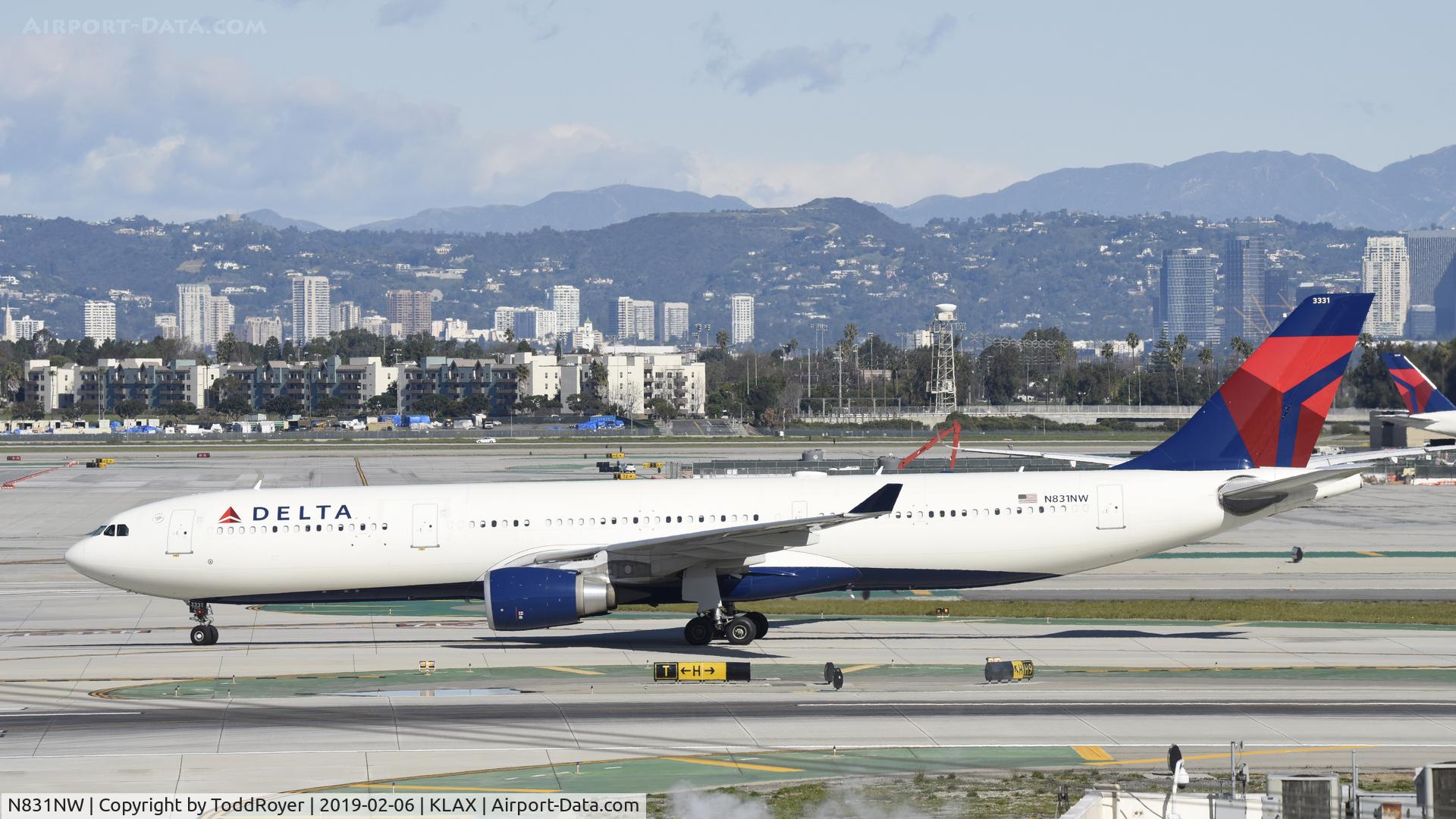 N831NW, 2017 Airbus A330-302 C/N 1783, Taxing to gate at LAX