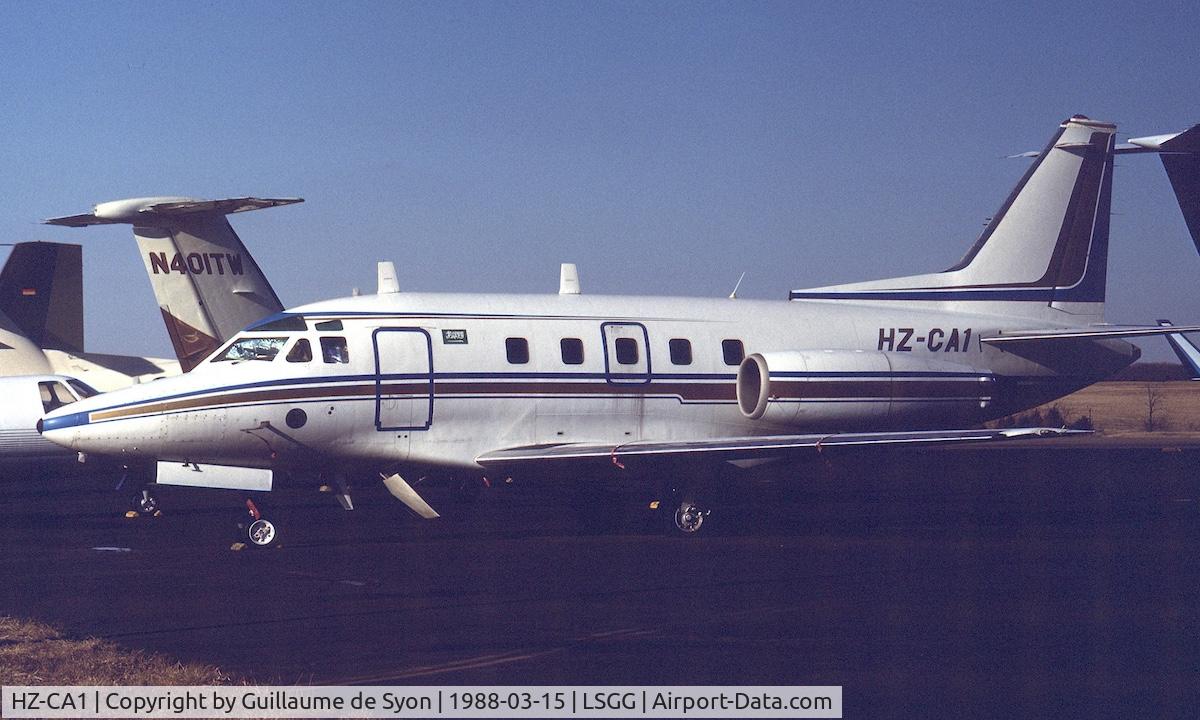 HZ-CA1, 1977 North American Sabre 75A C/N 380-55, in storage in Geneva in 1988