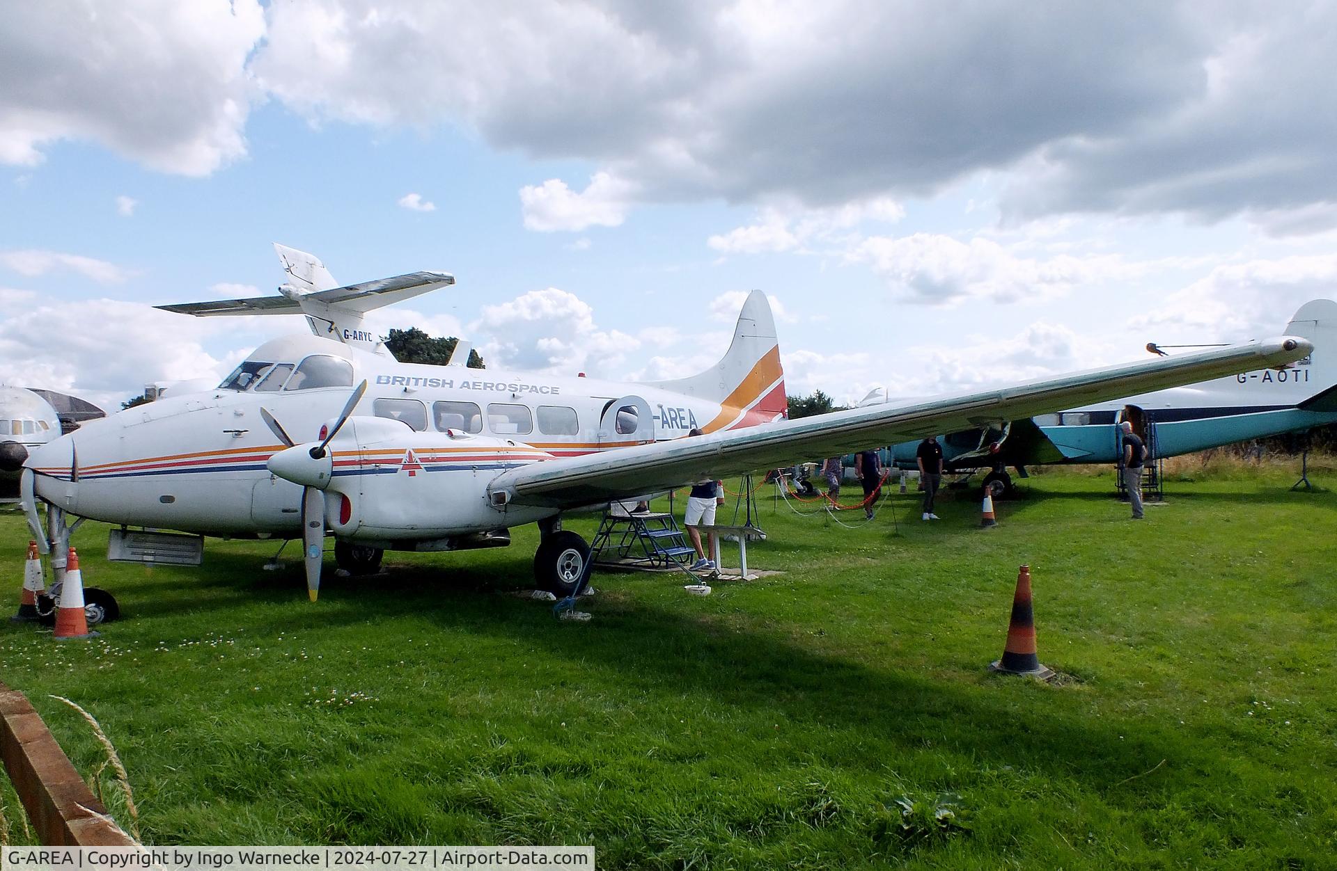 G-AREA, 1961 De Havilland DH-104 Dove 8 C/N 04520, De Havilland D.H.104 Dove 8 at the De Havilland Aircraft Museum, London Colney