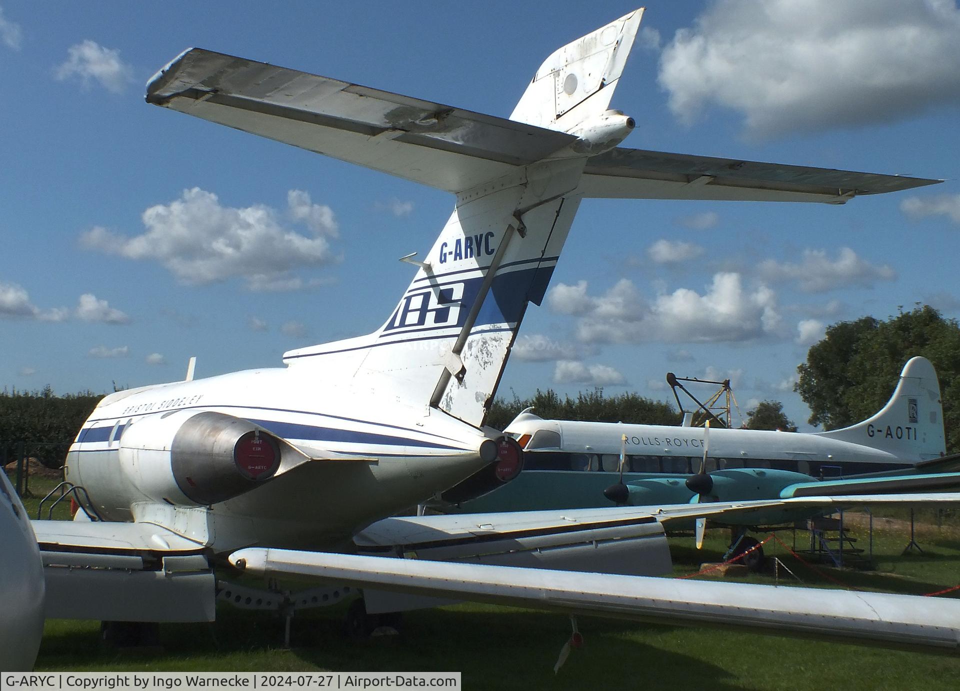 G-ARYC, 1963 De Havilland DH-125 Series 1/521 C/N 25003, De Havilland D.H.125 Srs1 at the De Havilland Aircraft Museum, London Colney