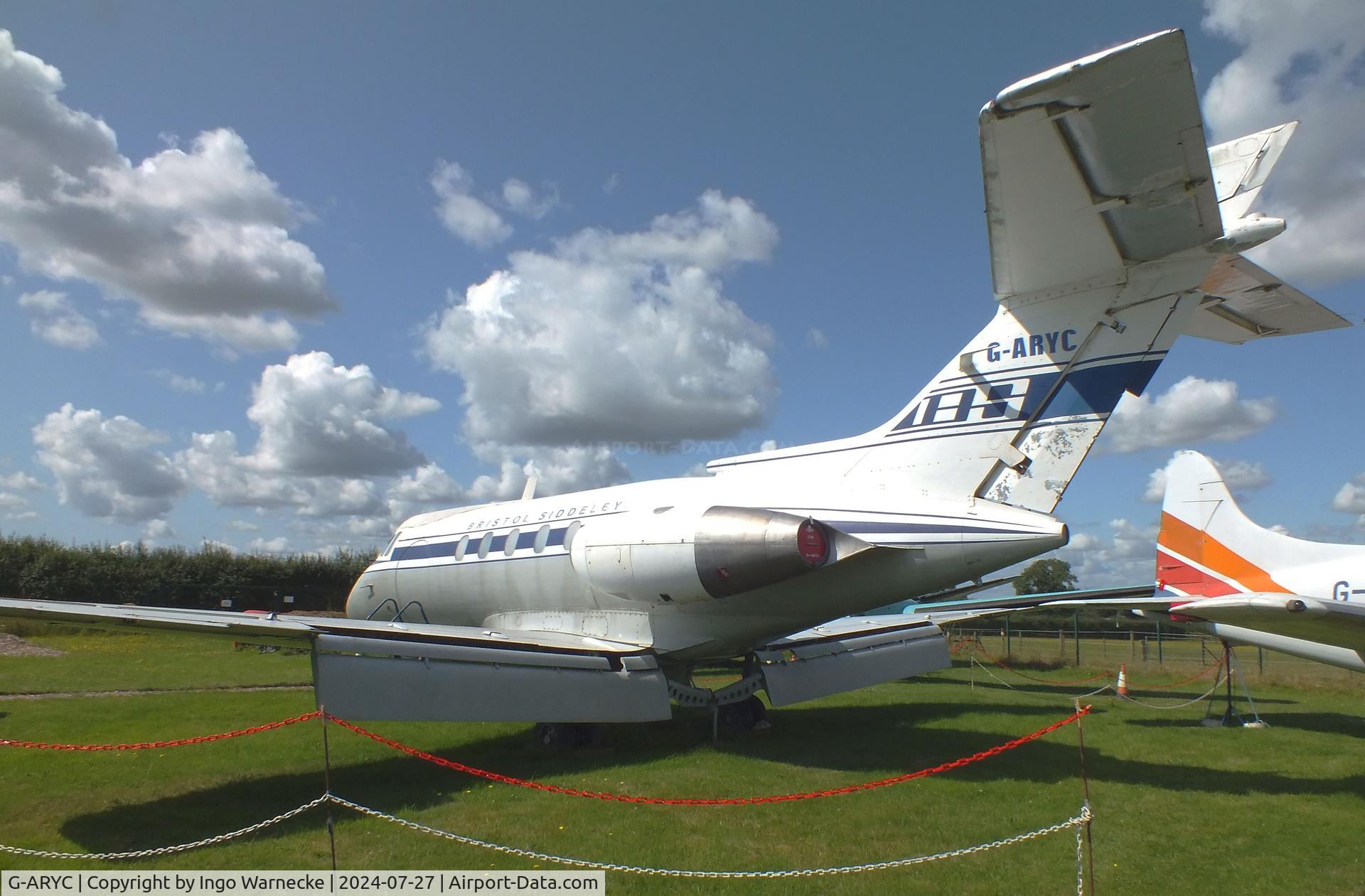G-ARYC, 1963 De Havilland DH-125 Series 1/521 C/N 25003, De Havilland D.H.125 Srs1 at the De Havilland Aircraft Museum, London Colney