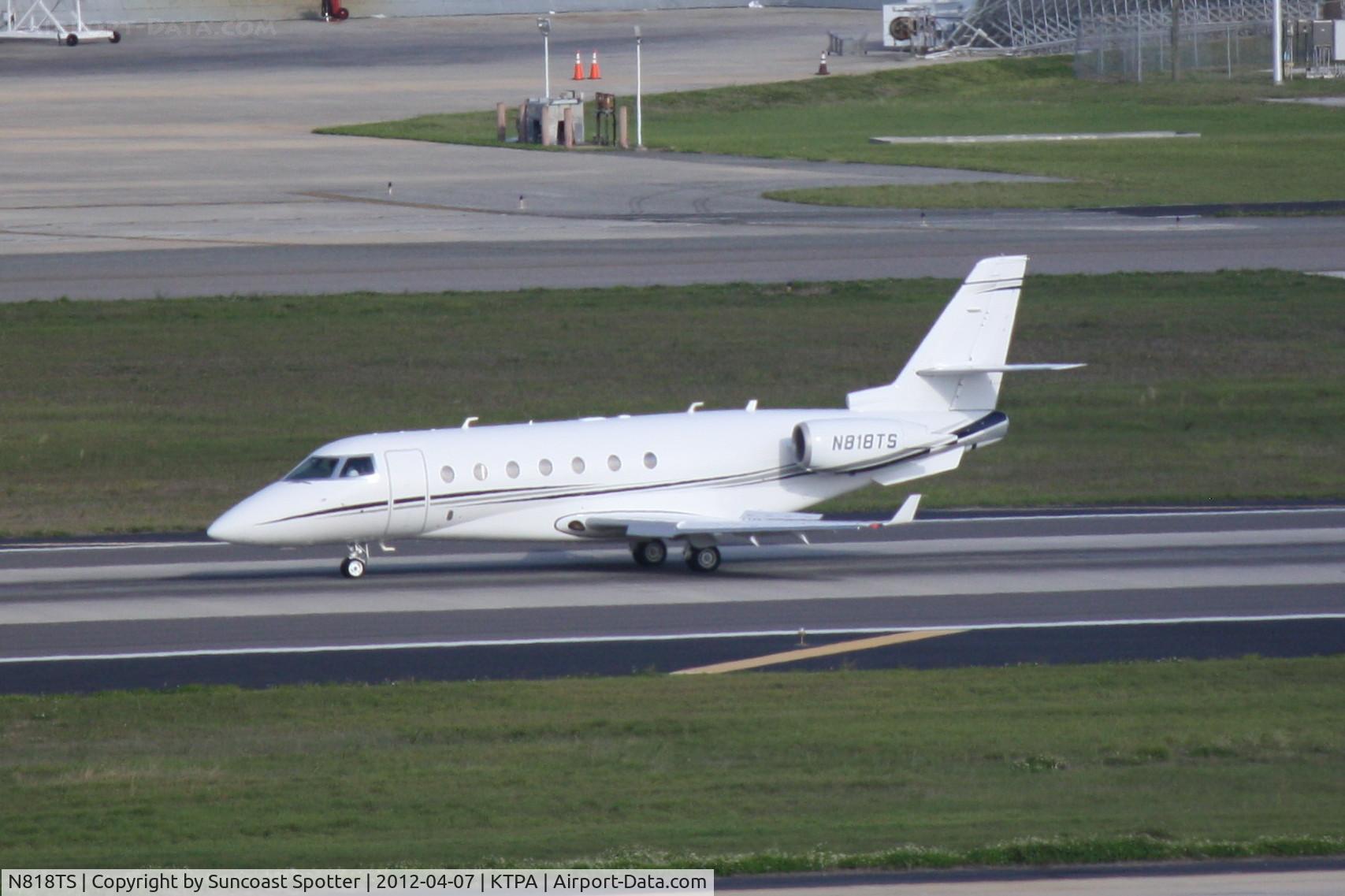N818TS, 2007 Gulfstream Aerospace G200 C/N 158, N818TS arrives on Runway 1R at Tampa International Airport