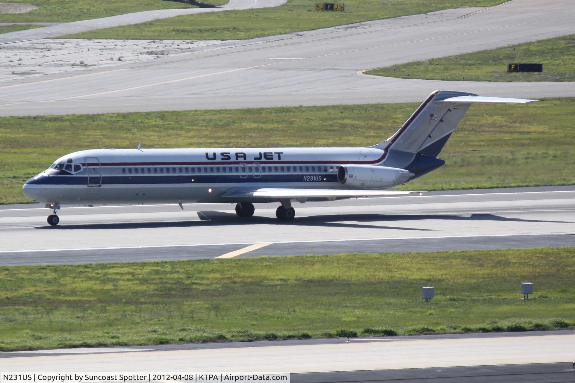 N231US, 1979 Douglas DC-9-31 C/N 48114, USA Jet Airlines Flight 231 departs Runway 1R at Tampa International Airport enroute to Gerald R Ford International Airport