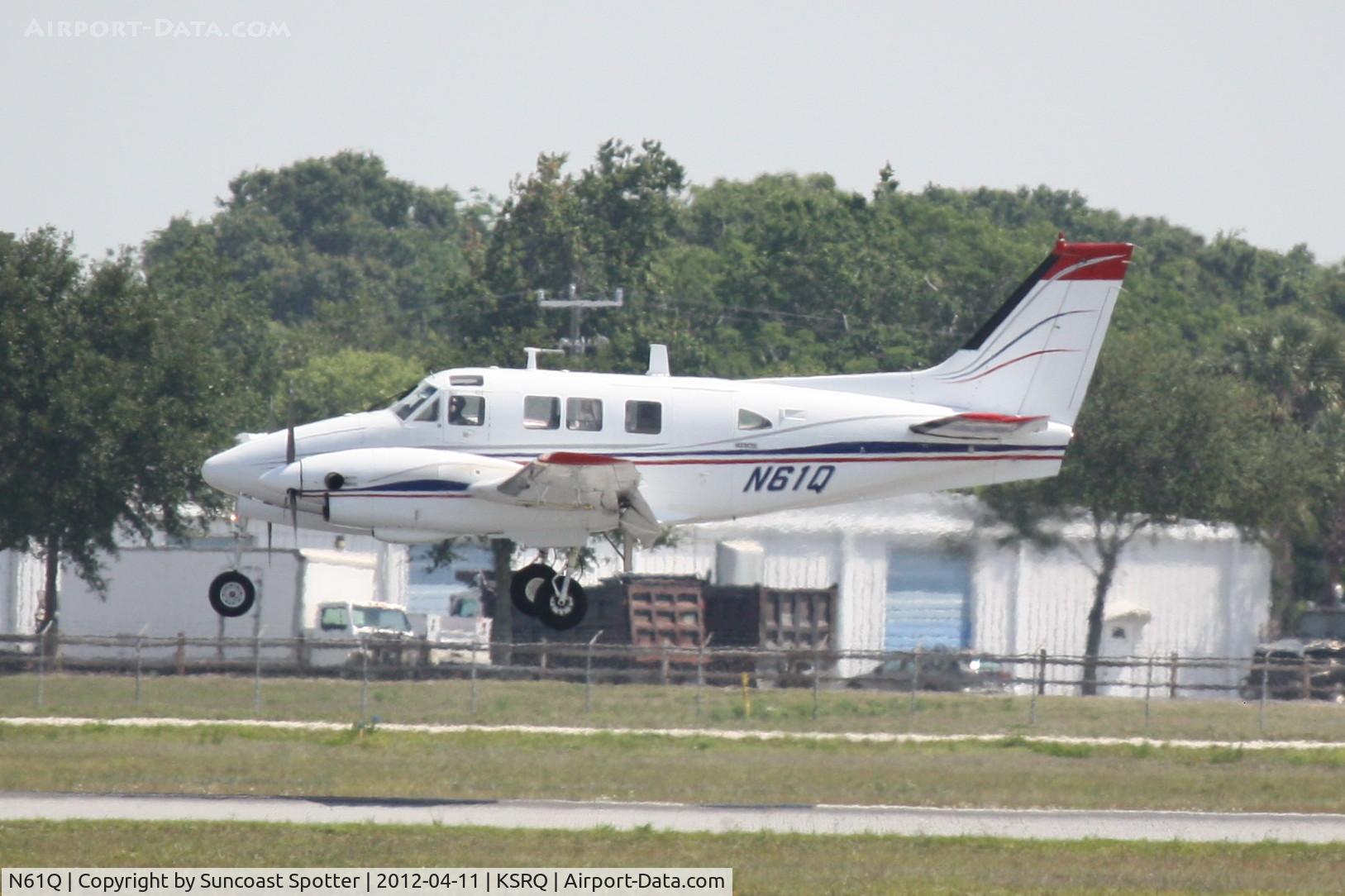N61Q, 1968 Beech 65-A90-1 C/N LM-92, N61Q arrives on Runway 32 at Sarasota-Bradenton International Airport