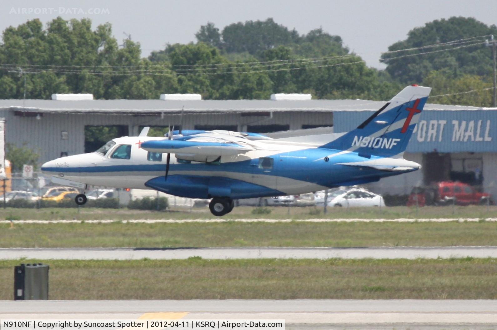 N910NF, 1973 Mitsubishi MU-2B-35 C/N 623, N910NF arrives on Runway 32 at Sarasota-Bradenton International Airport following a flight from Indianapolis International Airport