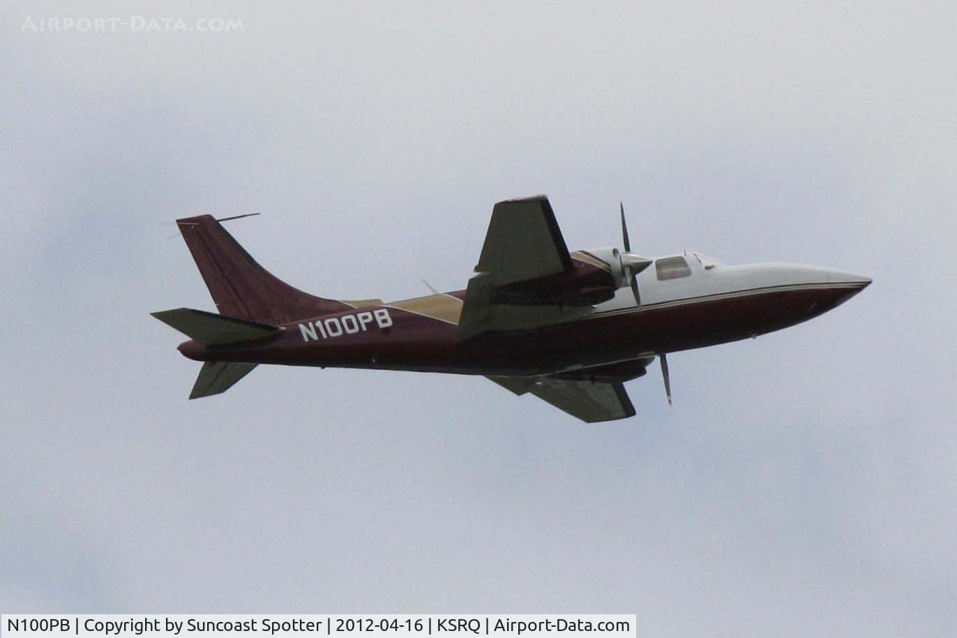 N100PB, 1978 Piper Aerostar 601P C/N 61P05847963257, N100PB departs Runway 14 at Sarasota-Bradenton International Airport