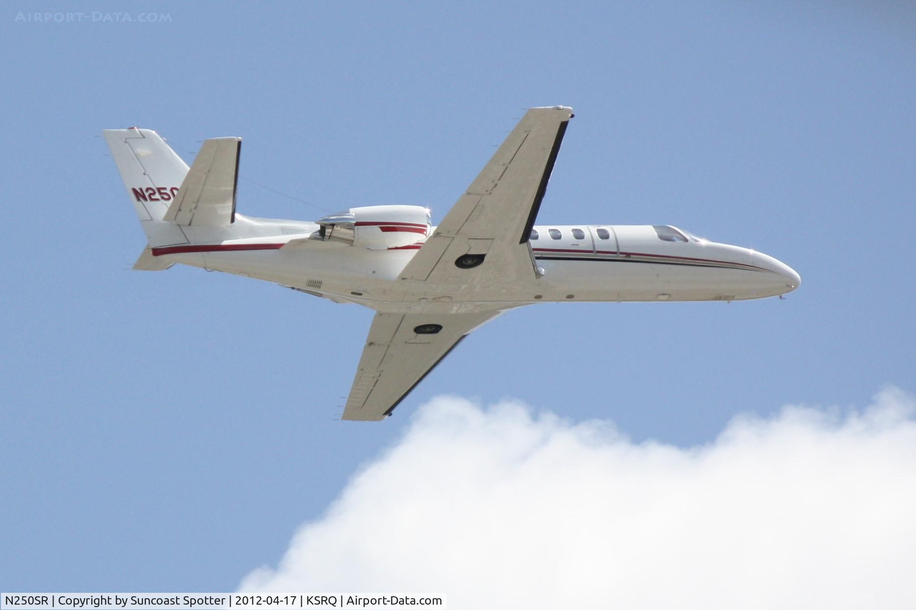 N250SR, 1993 Cessna 560 C/N 560-0211, N250SR departs Runway 14 at Sarasota-Bradenton International Airport enroute to Tyler Pounds Regional Airport