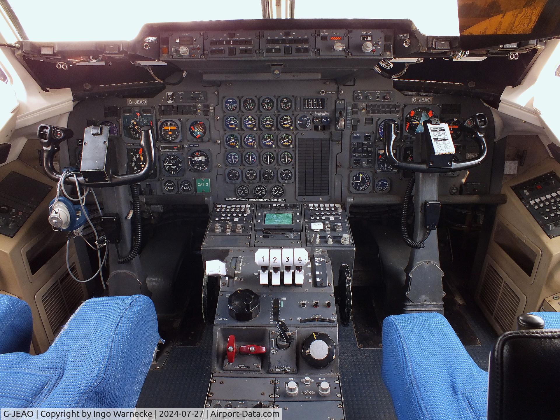 G-JEAO, 1983 British Aerospace BAe.146-100 C/N E1010, BAe 146-100 (minus wings/tail) at the De Havilland Aircraft Museum, London Colney #c