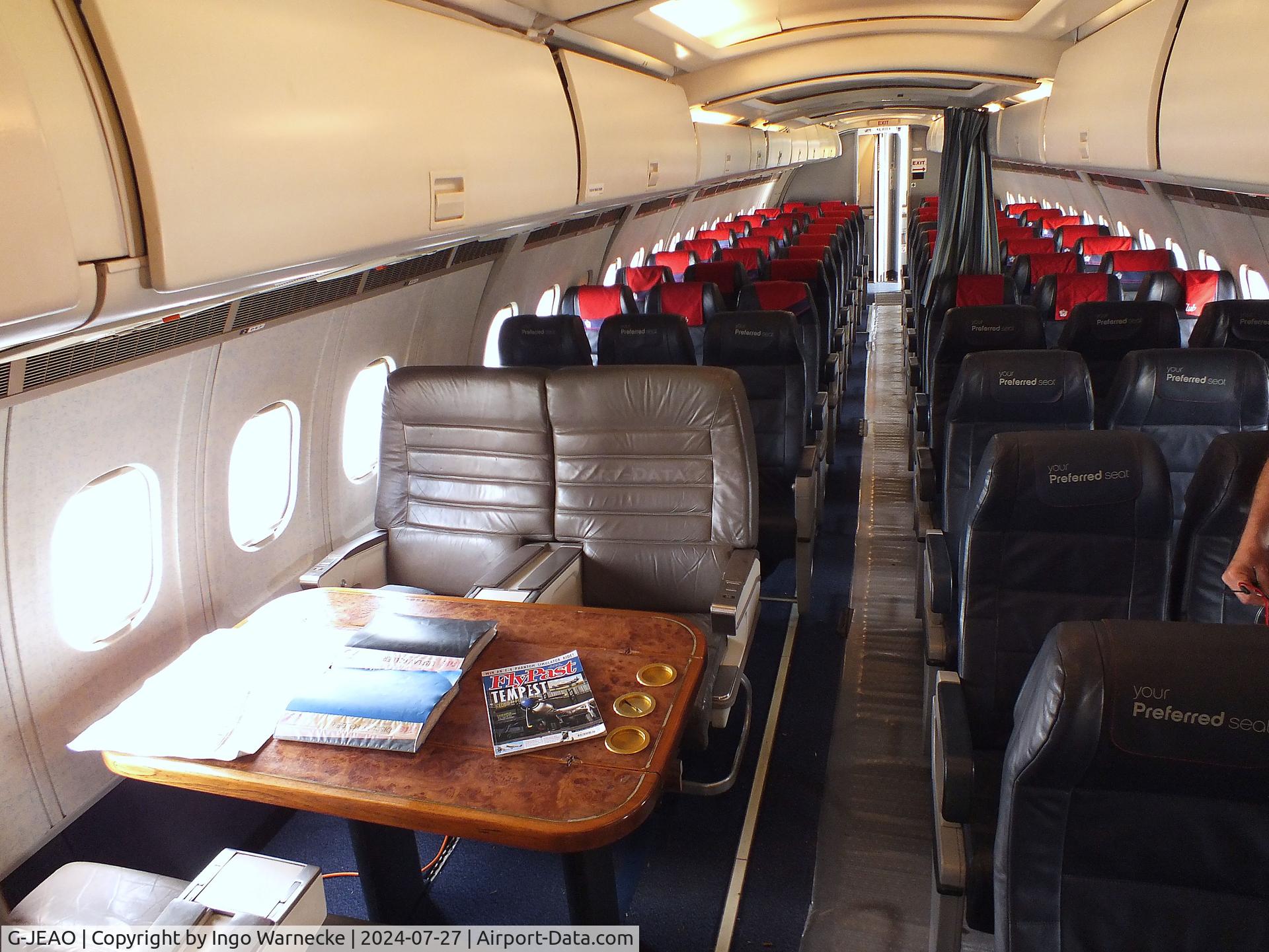 G-JEAO, 1983 British Aerospace BAe.146-100 C/N E1010, BAe 146-100 (minus wings/tail) at the De Havilland Aircraft Museum, London Colney #i