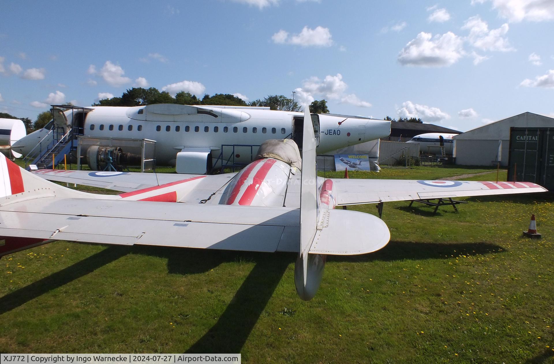 XJ772, De Havilland DH-115 Vampire T.11 C/N 15018, De Havilland D.H.115 Vampire T11 at the De Havilland Aircraft Museum, London Colney