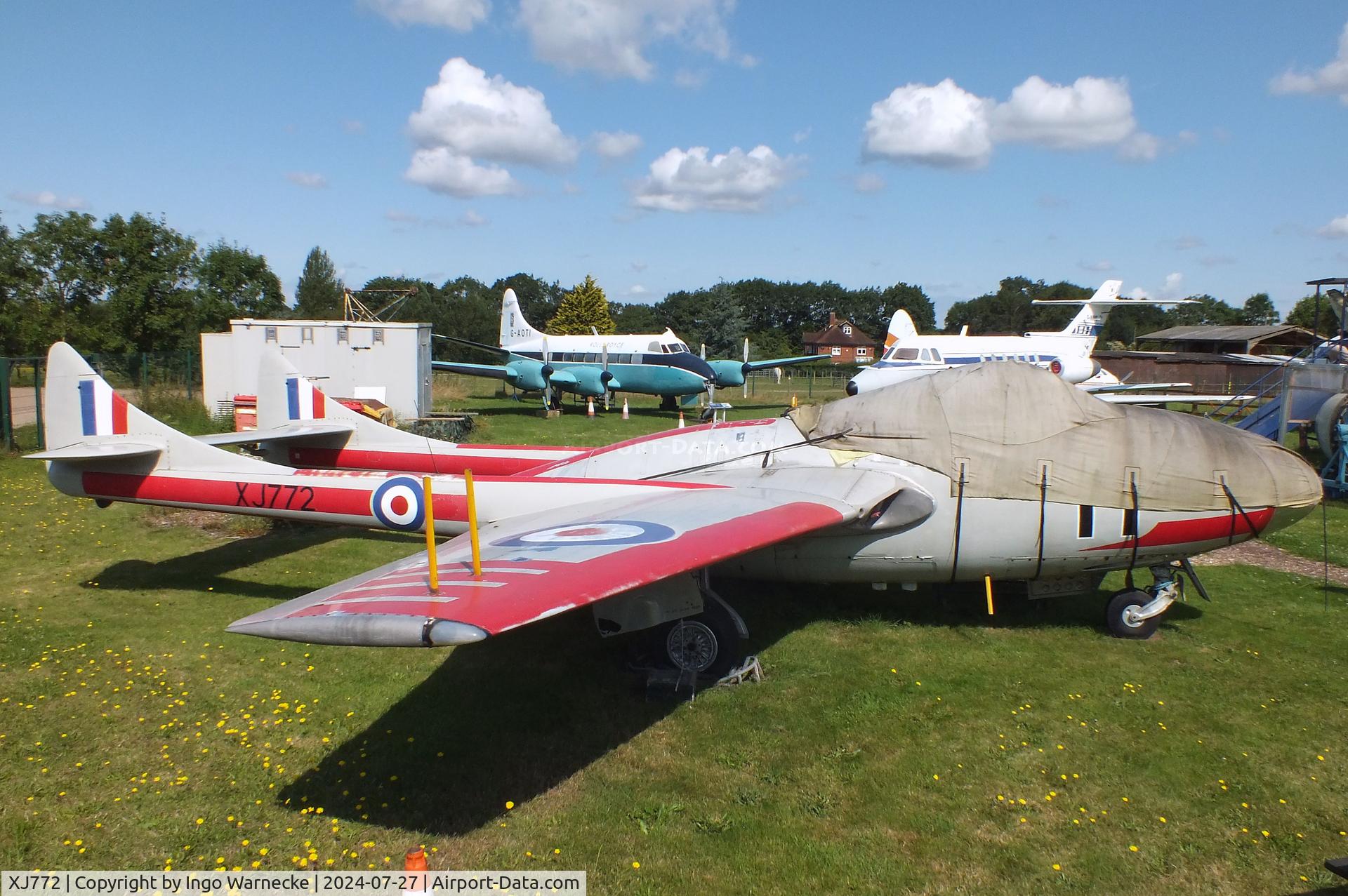 XJ772, De Havilland DH-115 Vampire T.11 C/N 15018, De Havilland D.H.115 Vampire T11 at the De Havilland Aircraft Museum, London Colney