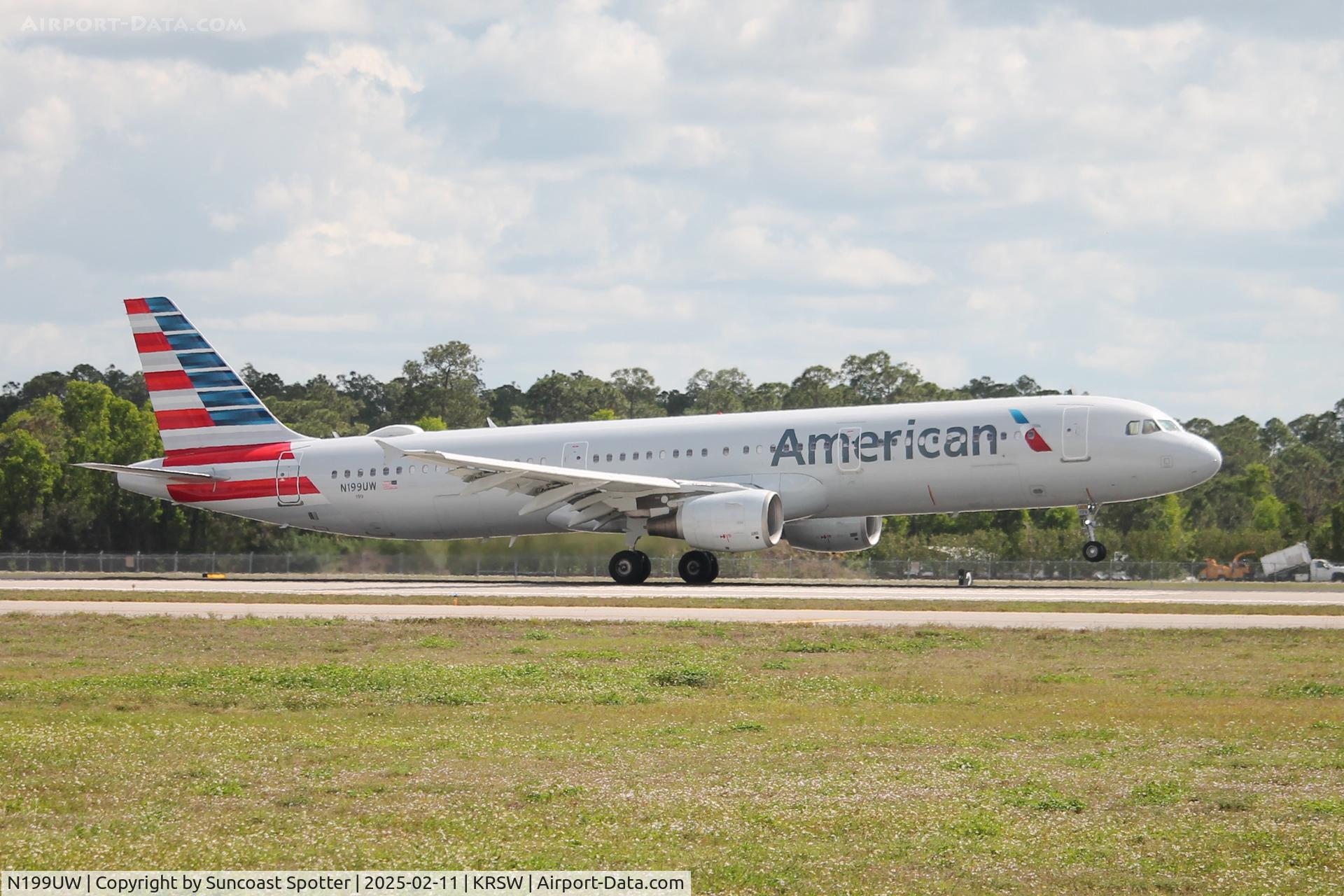 N199UW, 2013 Airbus A321-211 C/N 5457, American Flight 1094 arrives on Runway 6 at Southwest Florida International Airport following flight from Charlotte-Douglas International Airport