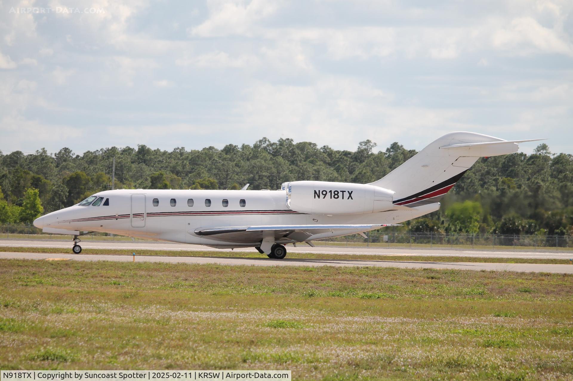 N918TX, 2003 Cessna 750 Citation X Citation X C/N 750-0223, Wheels Up Flight 918 taxis at Southwest Florida International Airport prior to flight to Savannah/Hilton Head International Airport