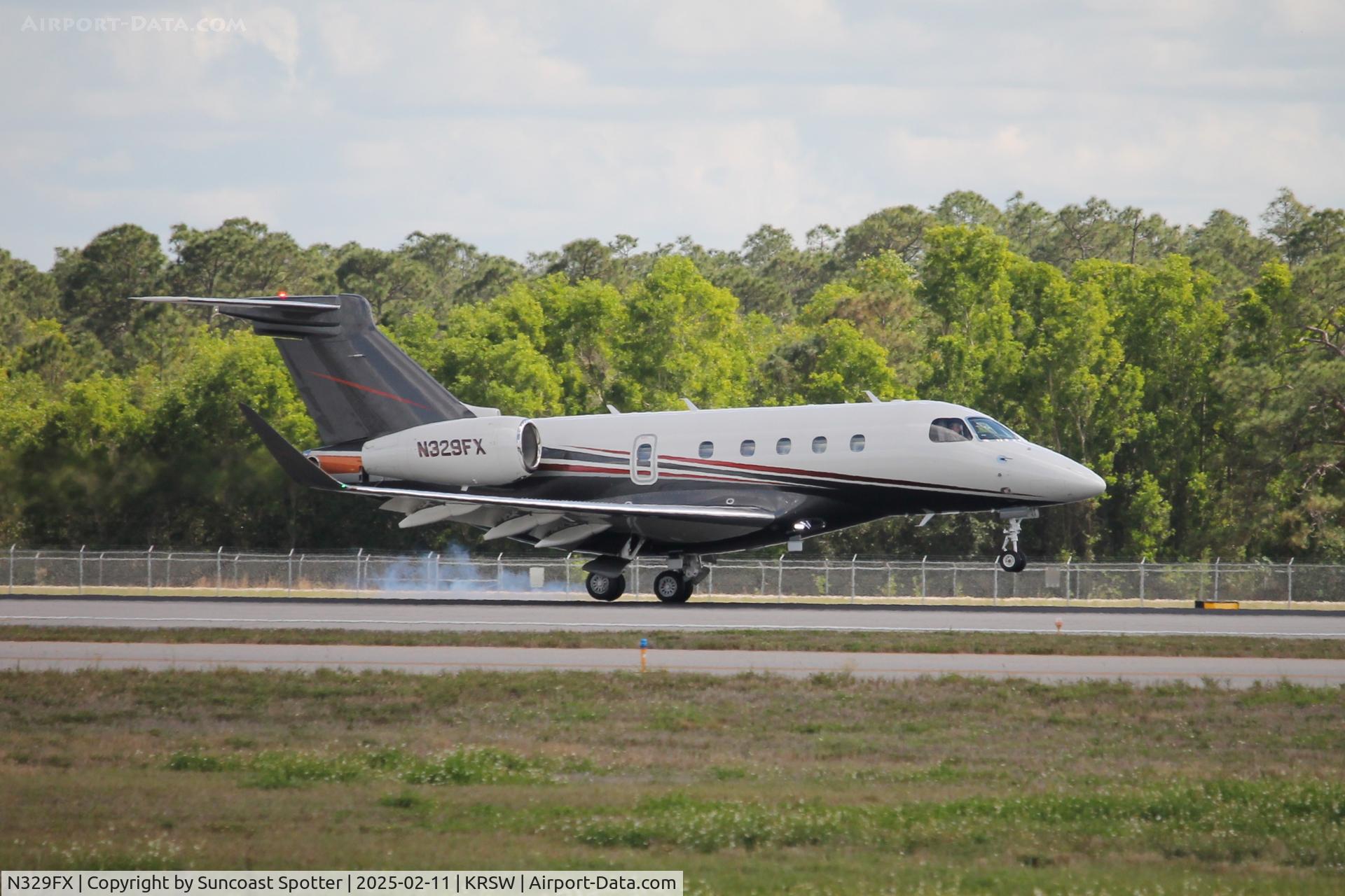 N329FX, 2023 Embraer EMB-545 Praetor 500 C/N 55010124, Flexjet Flight 329 arrives on Runway 24 at Southwest Florida International Airport following flight from Gulf Shores International Airport