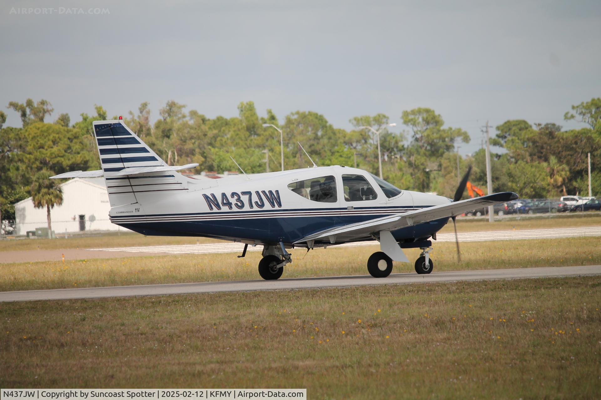 N437JW, 1976 Rockwell International 114 Commander C/N 14075, Commander 437JW holds short of Runway 23 at Page Field