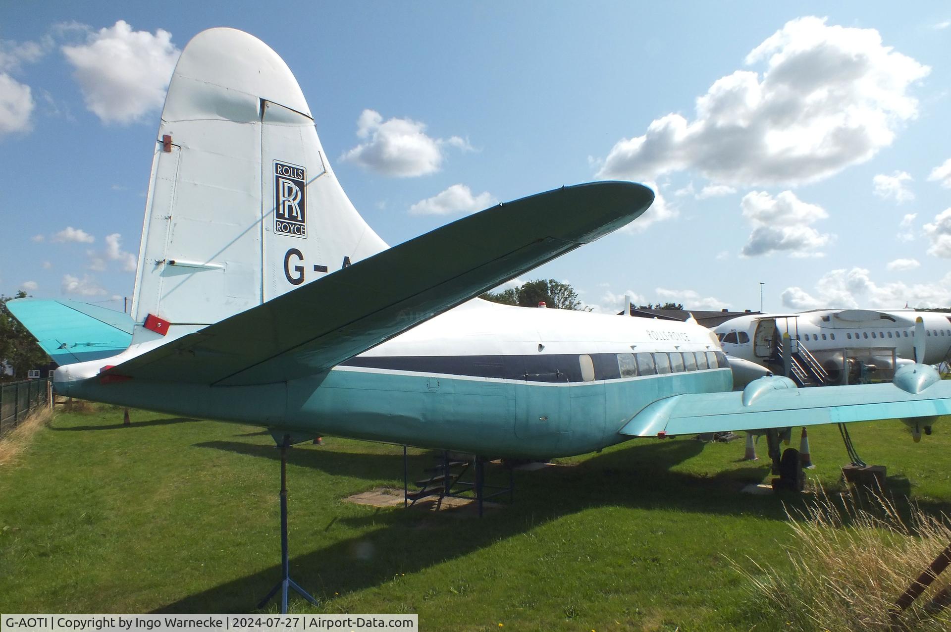 G-AOTI, 1956 De Havilland DH-114 Heron 2D C/N 14107, De Havilland D.H.114 Heron 2D at the De Havilland Aircraft Museum, London Colney