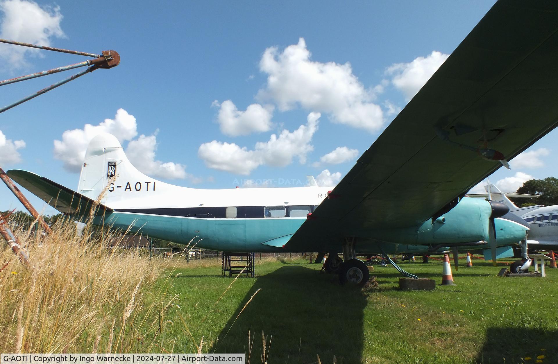 G-AOTI, 1956 De Havilland DH-114 Heron 2D C/N 14107, De Havilland D.H.114 Heron 2D at the De Havilland Aircraft Museum, London Colney