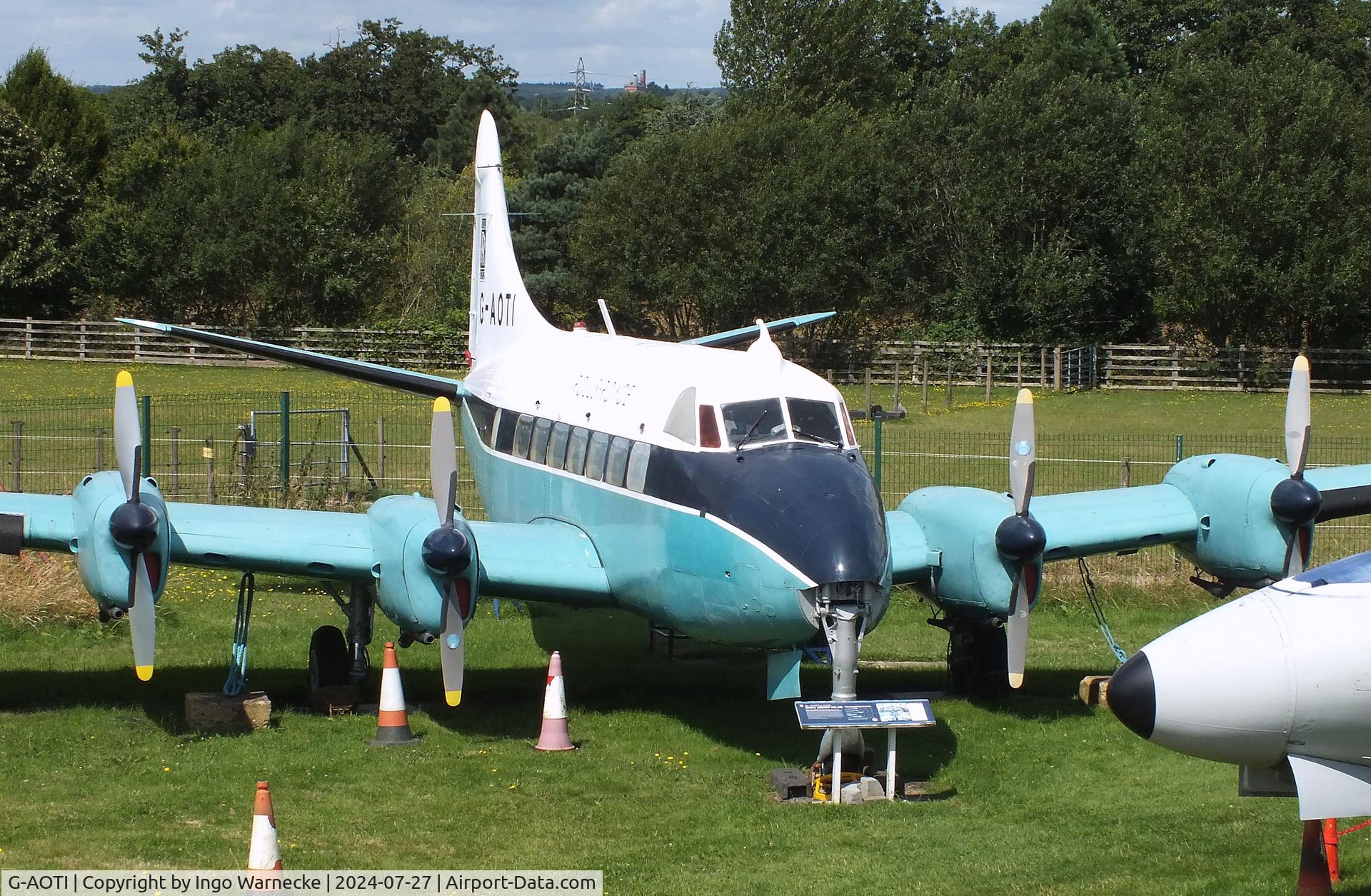 G-AOTI, 1956 De Havilland DH-114 Heron 2D C/N 14107, De Havilland D.H.114 Heron 2D at the De Havilland Aircraft Museum, London Colney
