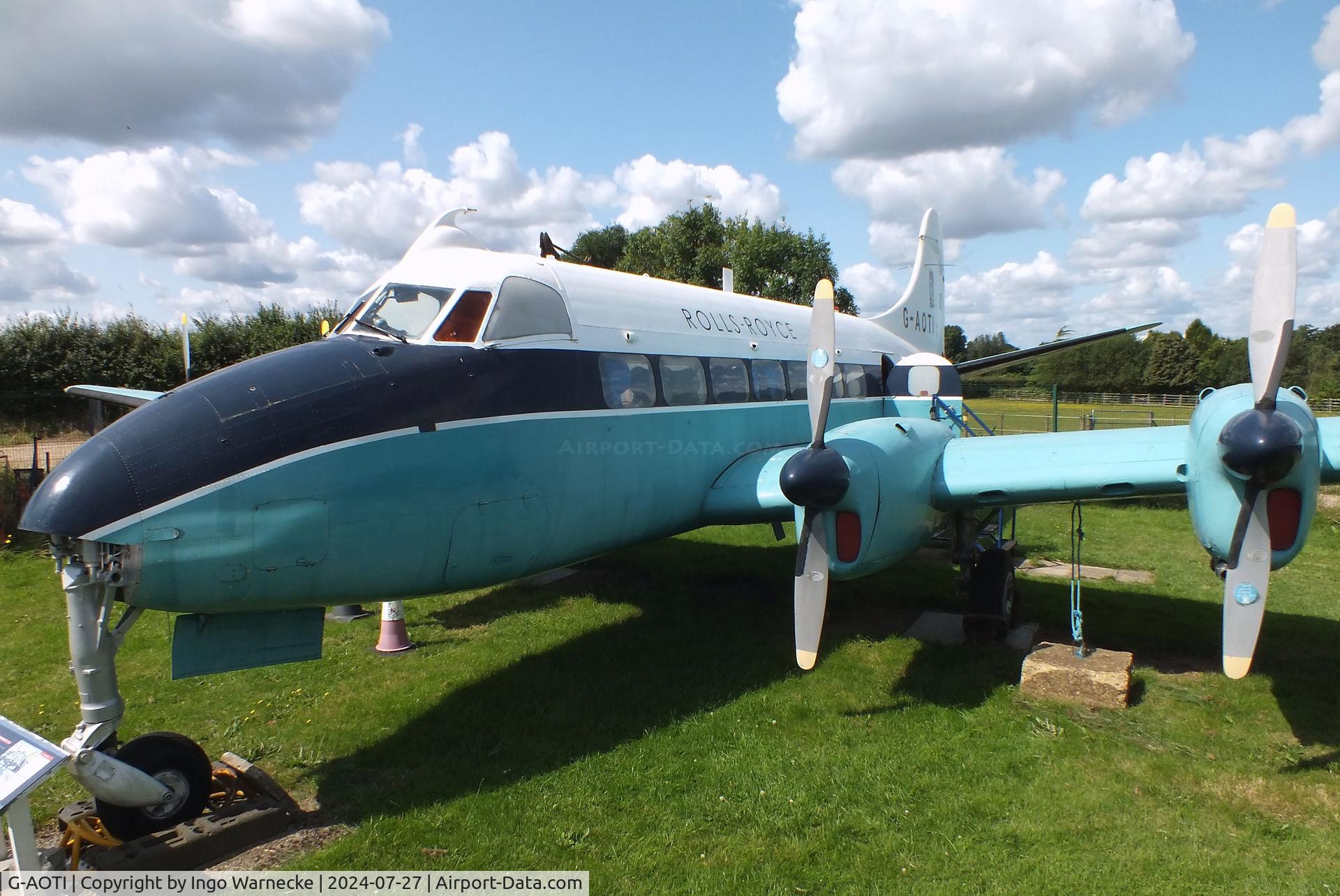 G-AOTI, 1956 De Havilland DH-114 Heron 2D C/N 14107, De Havilland D.H.114 Heron 2D at the De Havilland Aircraft Museum, London Colney