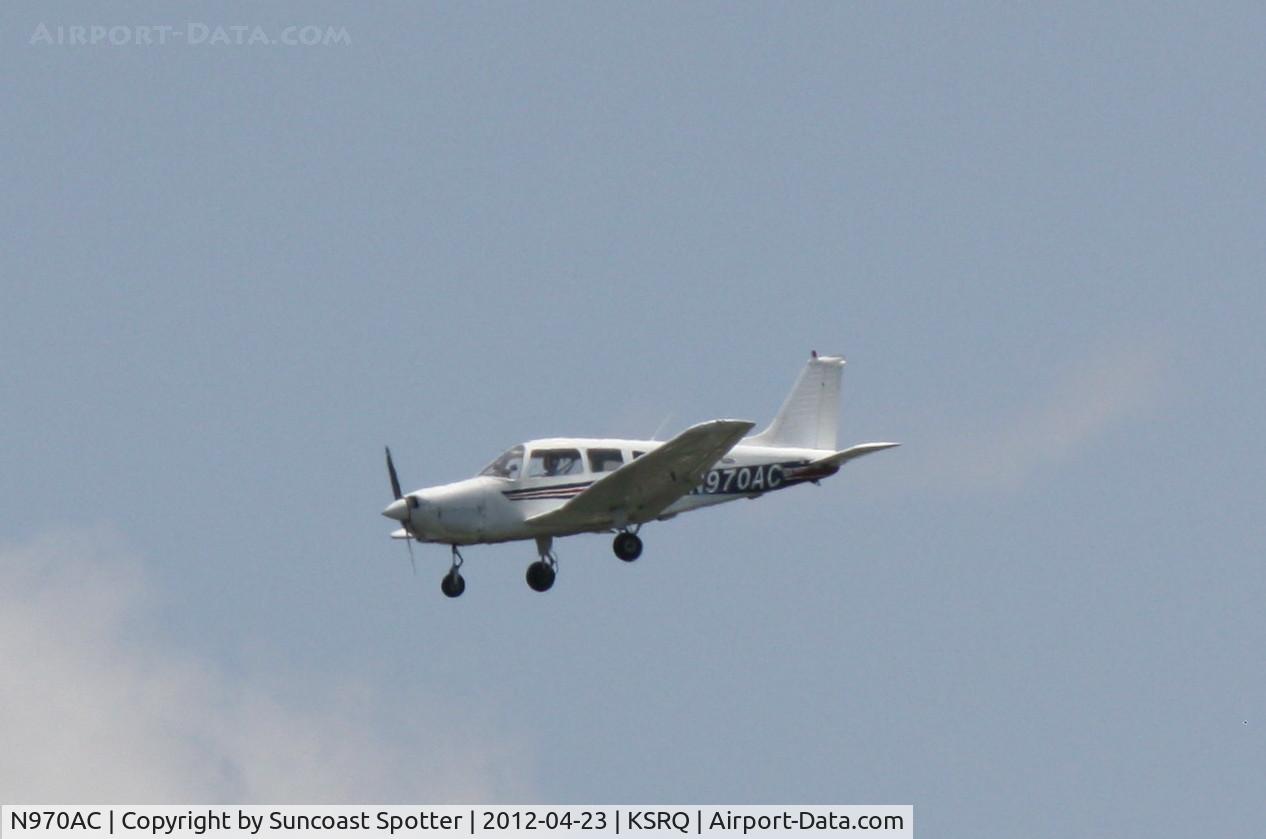 N970AC, 1980 Piper PA-28-161 C/N 28-8116113, N970AC arrives on Runway 32 at Sarasota-Bradenton International Airport