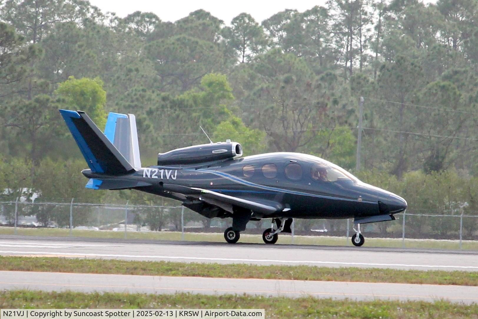 N21VJ, 2020 Cirrus SF50 Vision C/N 0240, Vision Jet 21VJ arrives on Runway 24 at Southwest Florida International Airport following flight from Miami Executive Airport
