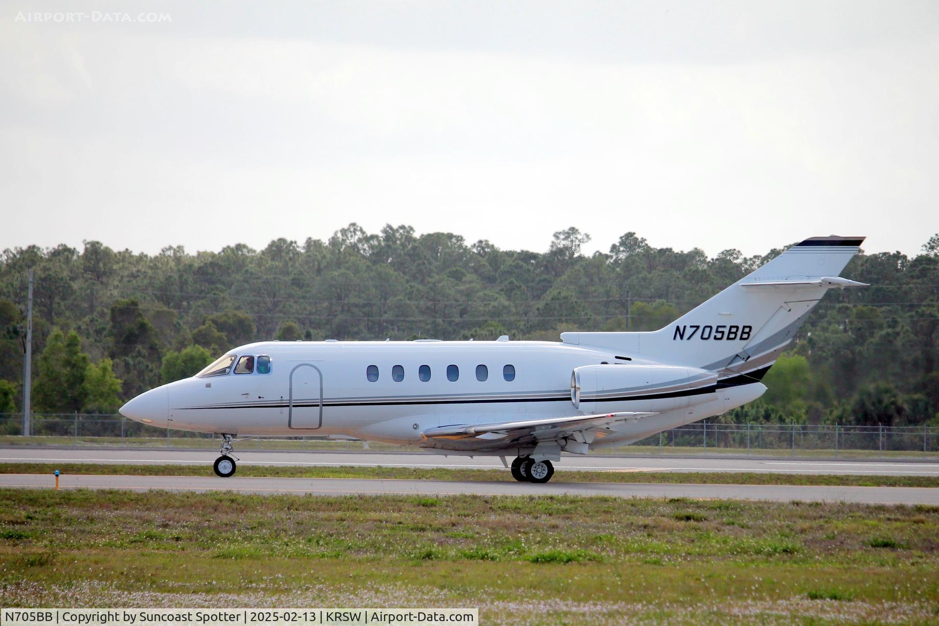 N705BB, 1984 British Aerospace BAe.125-800A C/N 258015, Hawker 705BB taxis at Southwest Florida International Airport prior to flight to San Antonio Airport