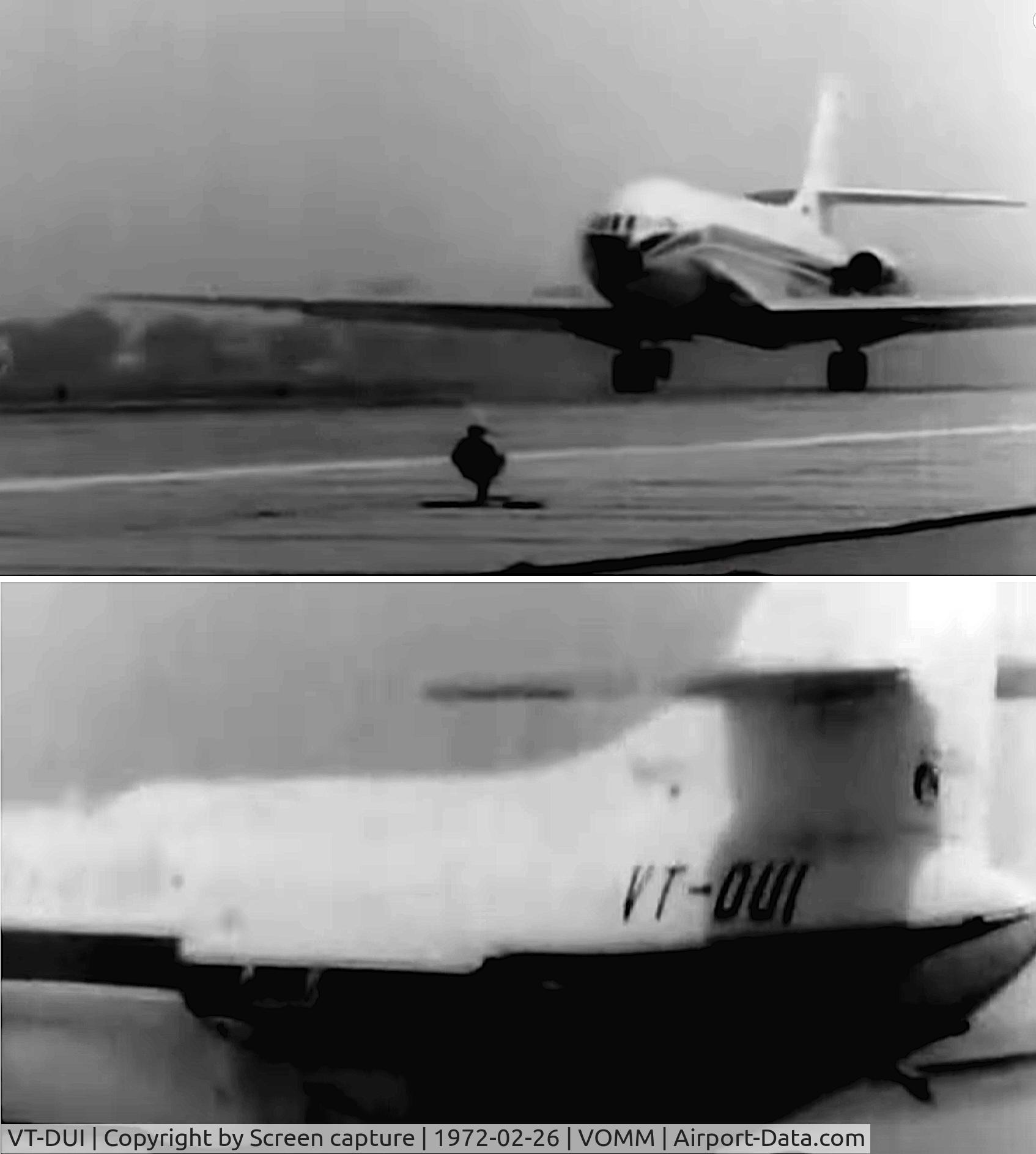 VT-DUI, 1966 Sud Aviation SE-210 Caravelle VI-N C/N 204, This aircraft appears in the Malayalam language film 'Taxi Driver' (1972)
Here's the clip: 
https://www.youtubetrimmer.com/view/?v=oEuGBagG1Fk&start=1030&end=1035&loop=0