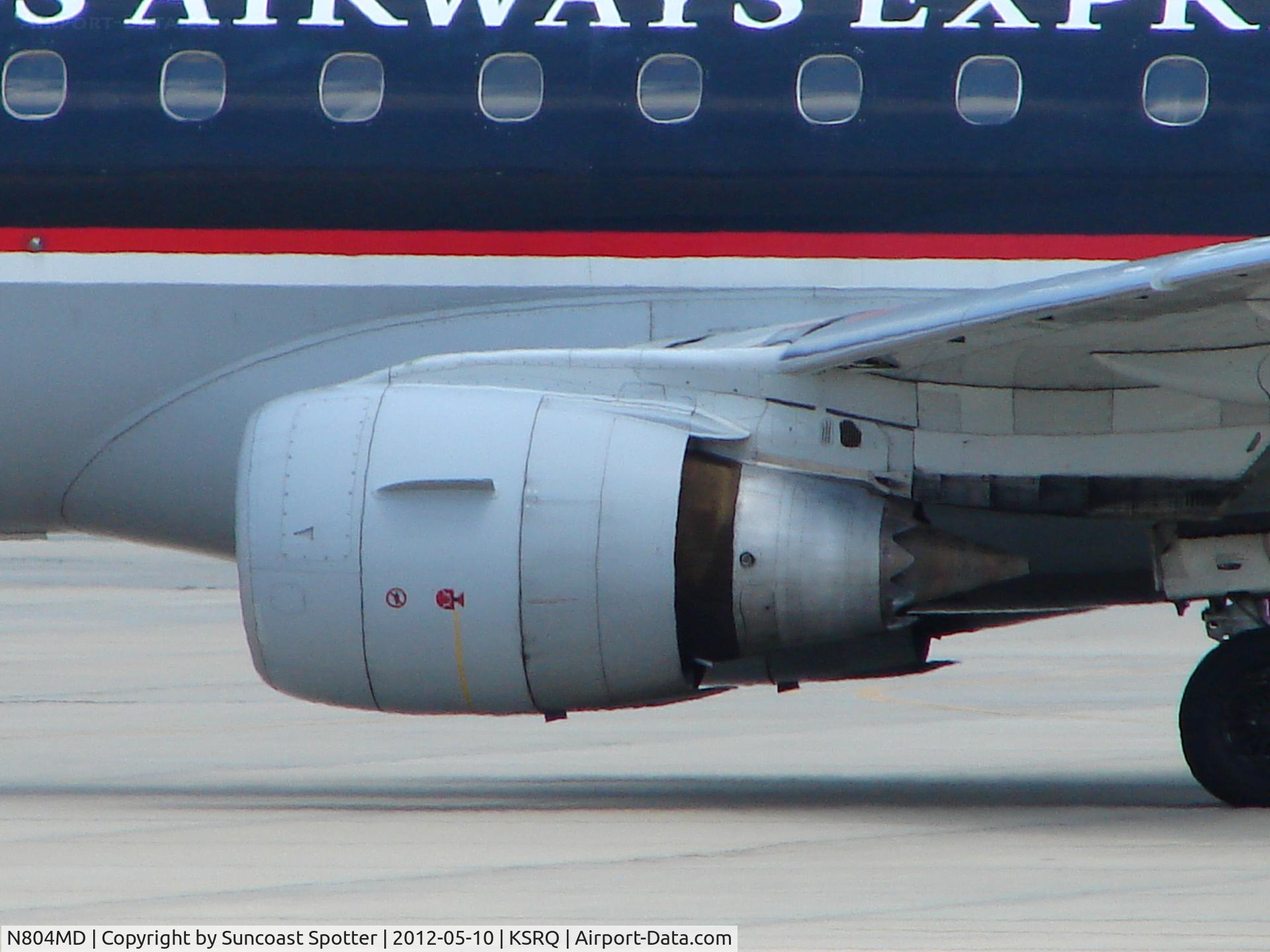N804MD, 2004 Embraer 170SU (ERJ-170-100SU) C/N 17000016, Republic/US Air Flight 3396 prepares for flight at Sarasota-Bradenton International Airport