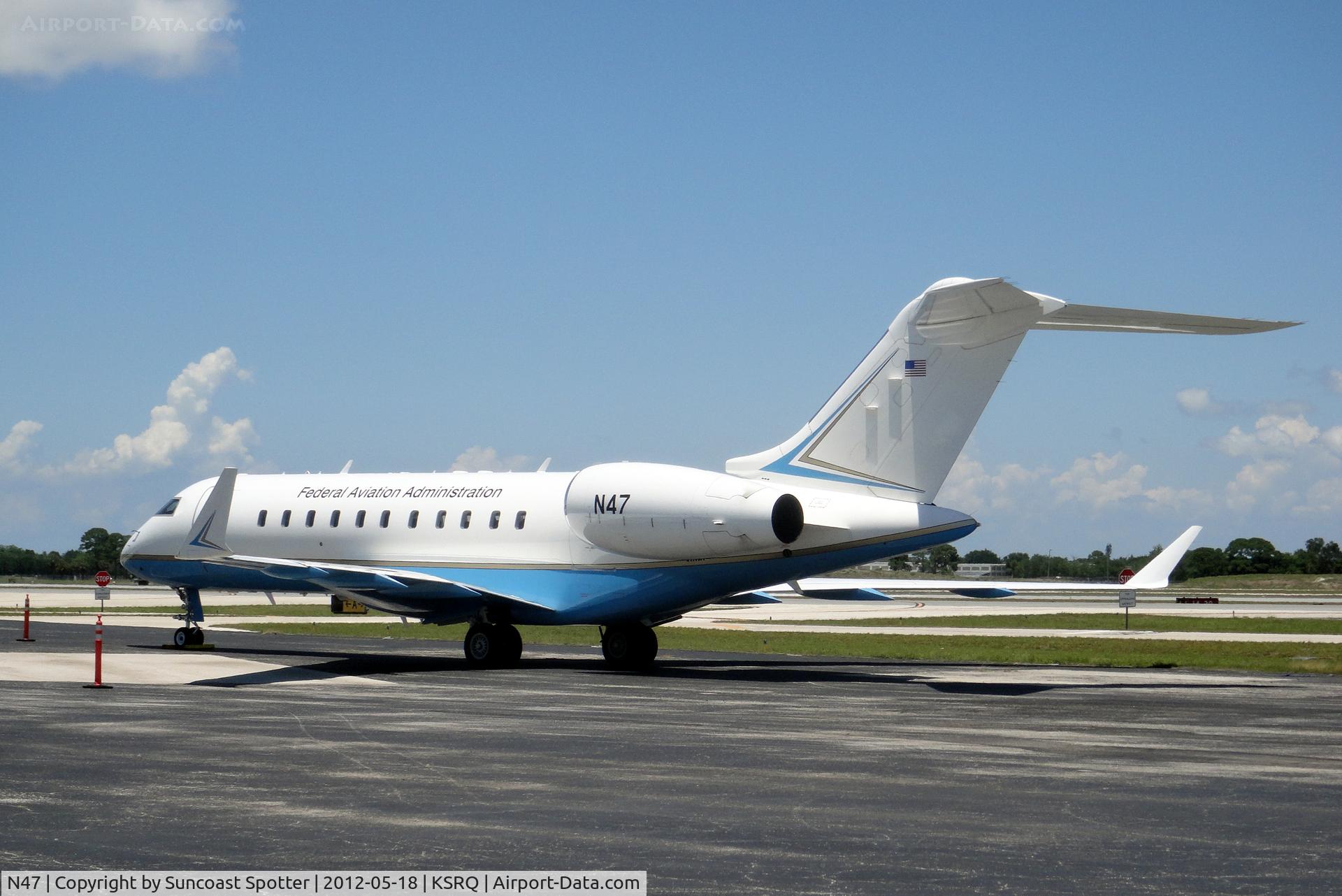 N47, 2005 Bombardier BD-700-1A10 Global 5000 C/N 9160, FAA N47 at SRQ