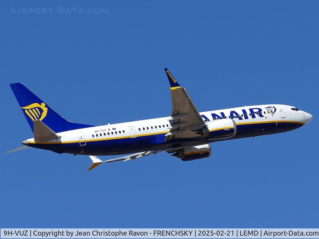 9H-VUZ, 2022 Boeing 737-8 MAX C/N 62339, Madrid (MAD)	Palma de Mallorca (PMI)	FR2775