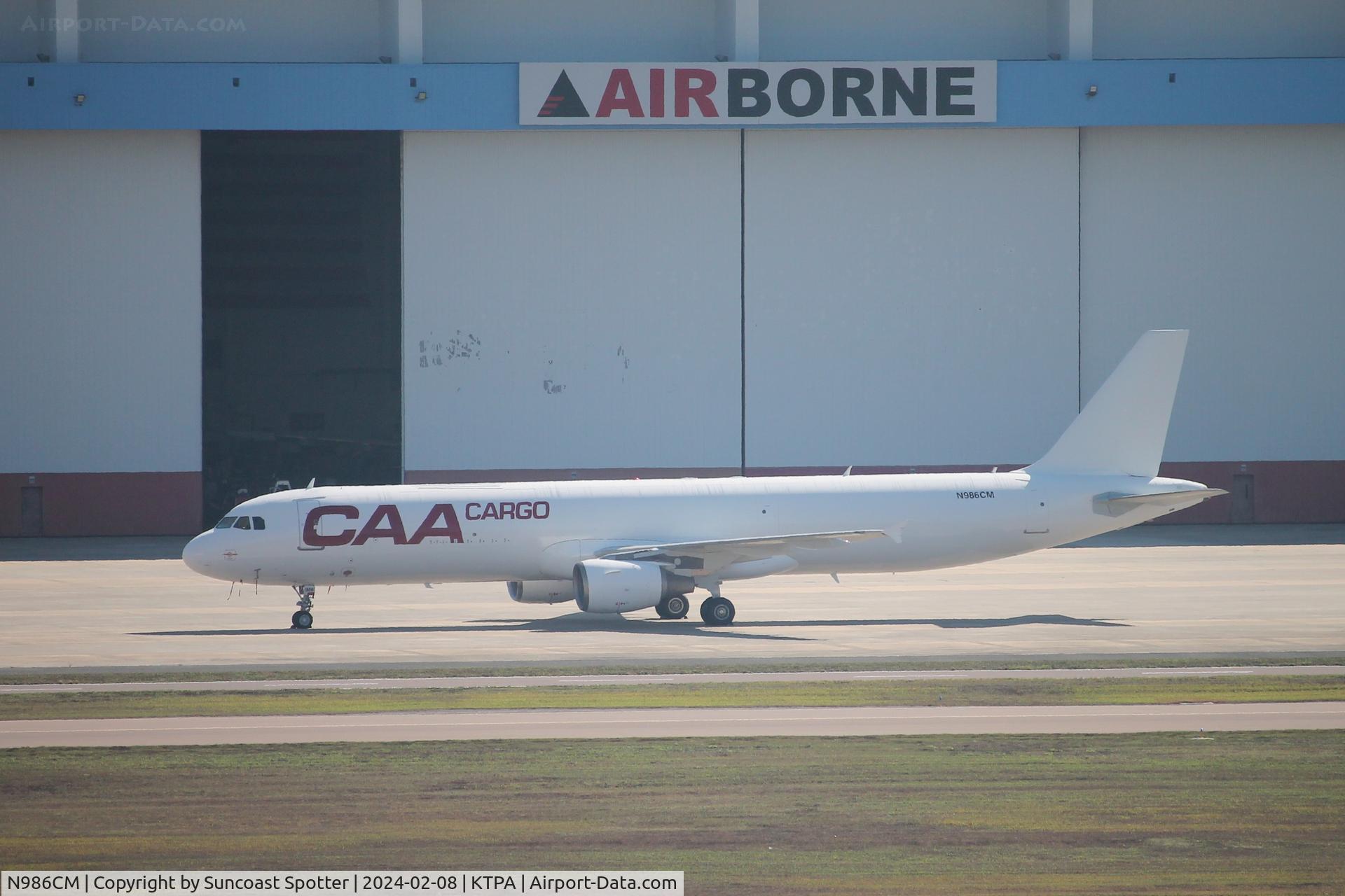 N986CM, 1998 Airbus A321-211 C/N 808, CAA Cargo Airbus on the Airborne ramp at Tampa International Airport