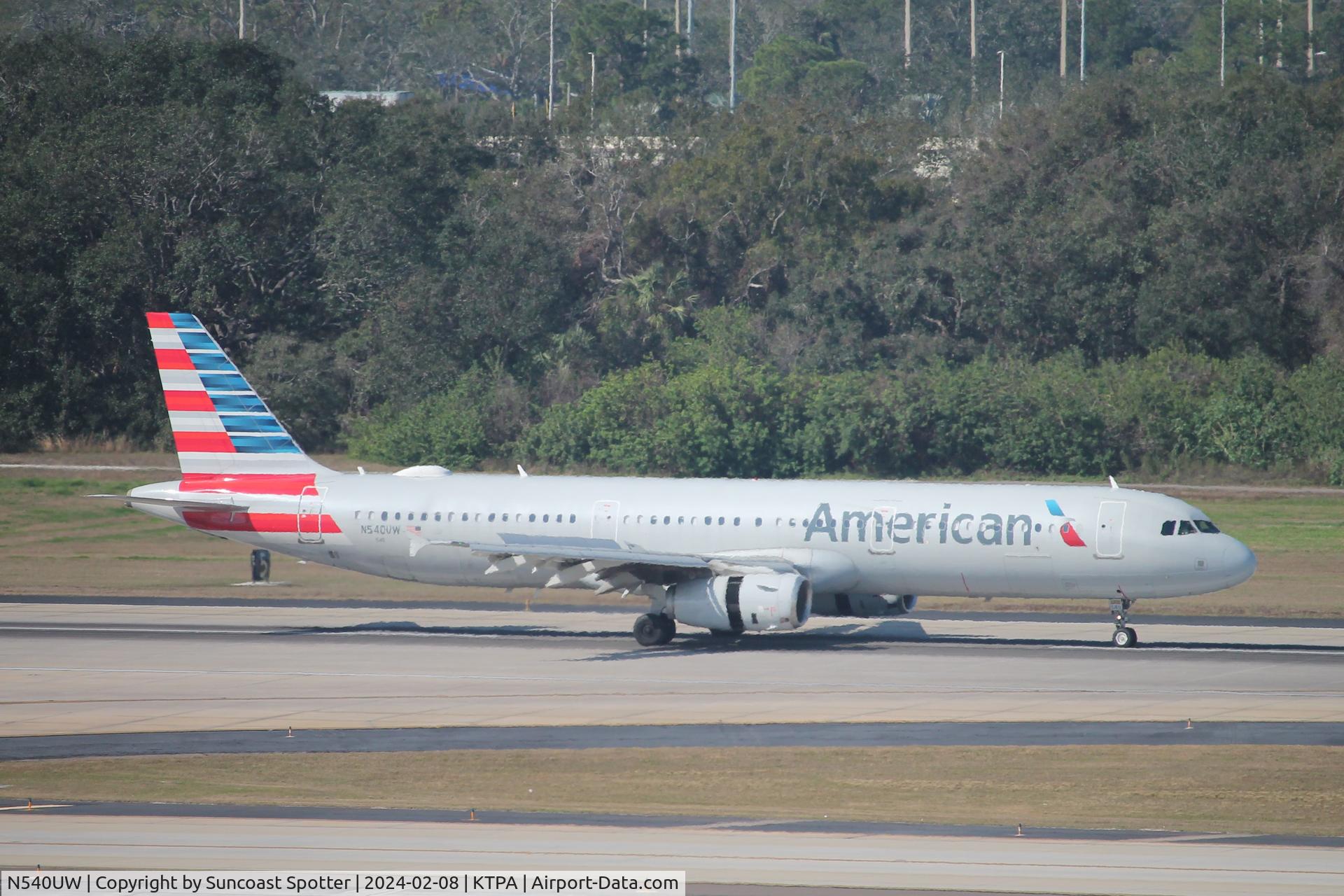 N540UW, 2009 Airbus A321-231 C/N 4107, American Flight 2442 arrives on Runway 1L at Tampa International Airport following flight from Charlotte-Douglas International Airport
