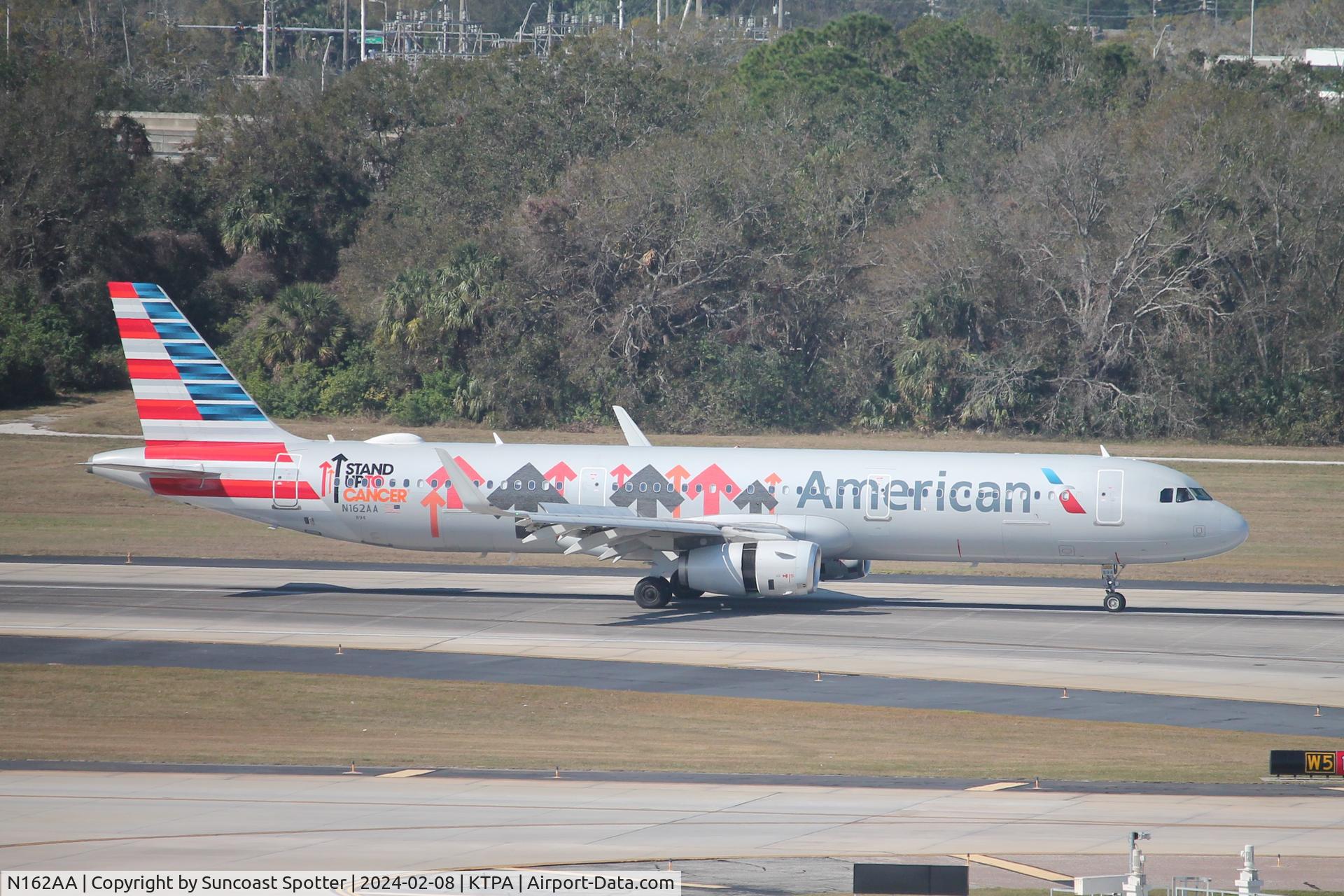 N162AA, 2016 Airbus A321-231 C/N 6621, American Flight 2284 arrives on Runway 1L at Tampa International Airport following flight from Philadelphia International Airport 