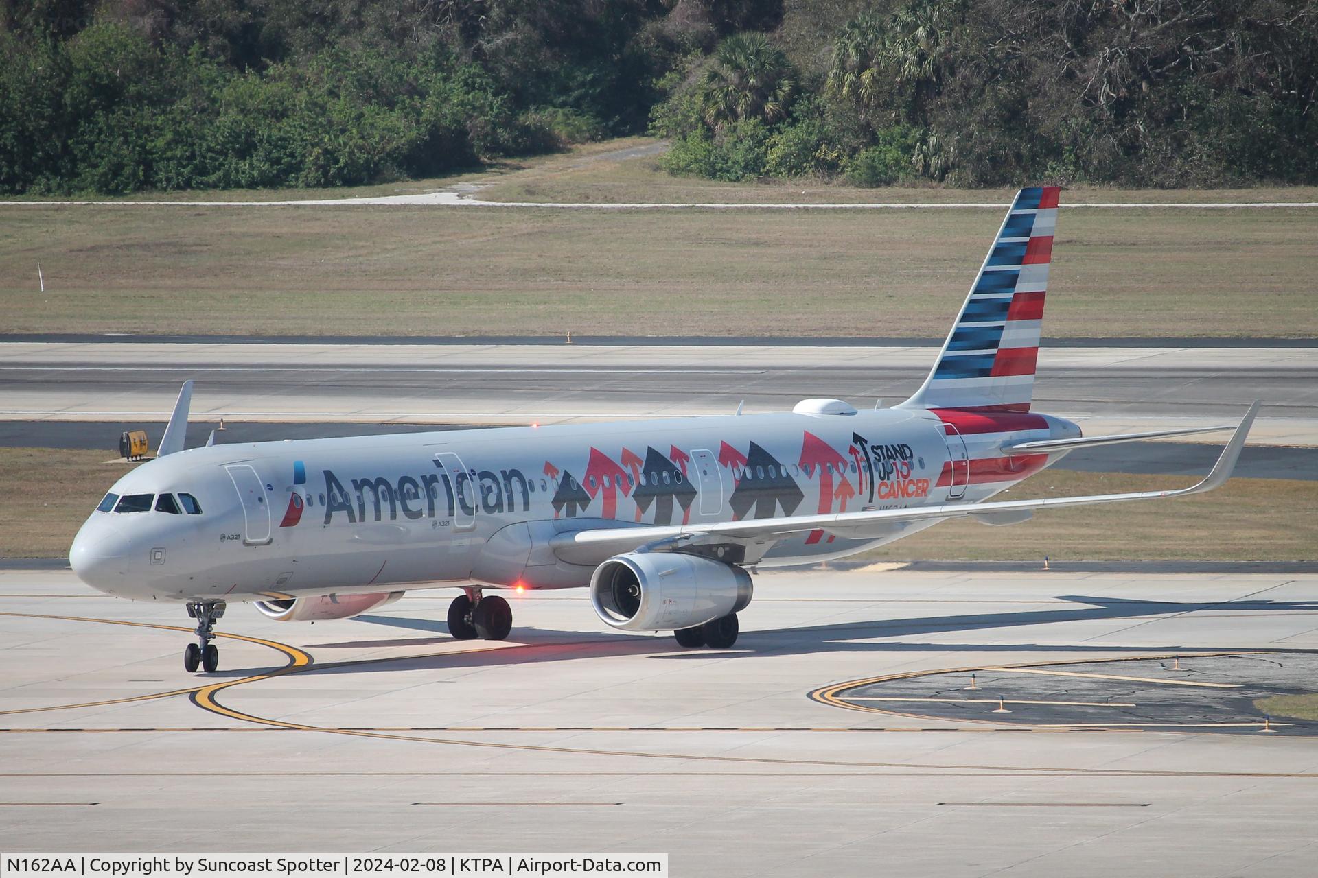 N162AA, 2016 Airbus A321-231 C/N 6621, American Flight 2284 taxis to gate at Tampa International Airport following flight from Philadelphia International Airport 