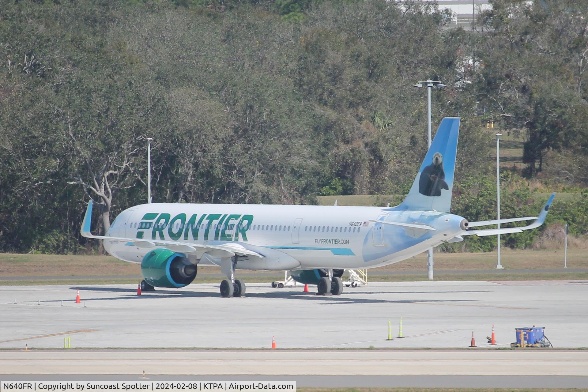 N640FR, 2024 Airbus A321-271NX C/N 11973, Frontier Airbus A321neo parked on the north ramp at Tampa International Airport