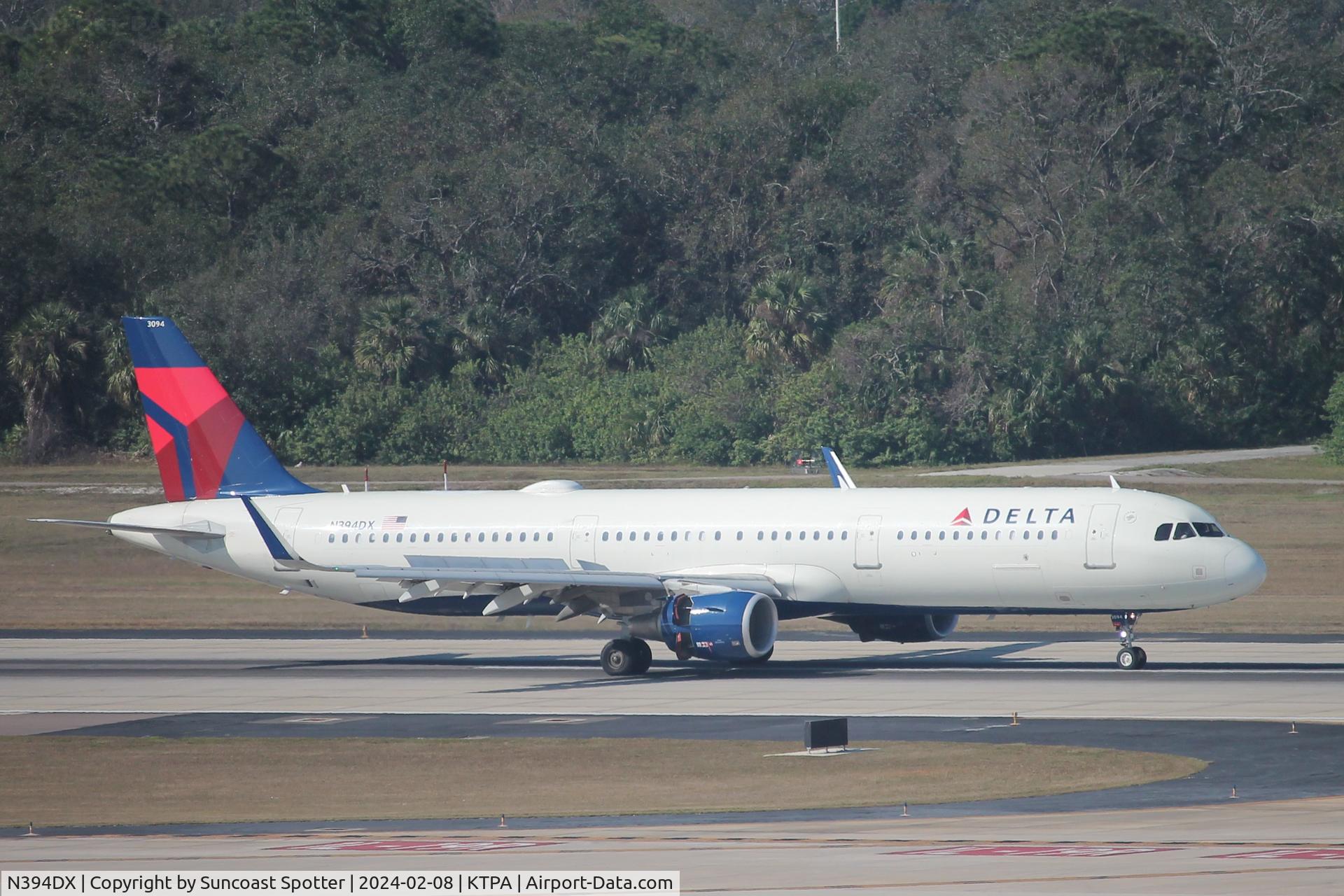 N394DX, 2019 Airbus A321-211 C/N 9125, Delta Flight 2852 arrives on Runway 1L at Tampa International Airport following flight from Detroit Metro Airport