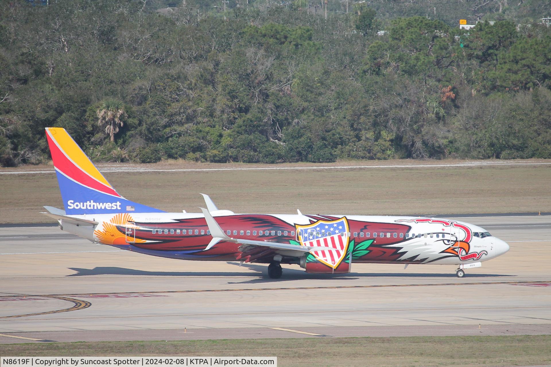 N8619F, 2013 Boeing 737-8H4 C/N 33939, Southwest Flight 2282 arrives at Tampa International Airport following flight from Baltimore-Washington International Airport