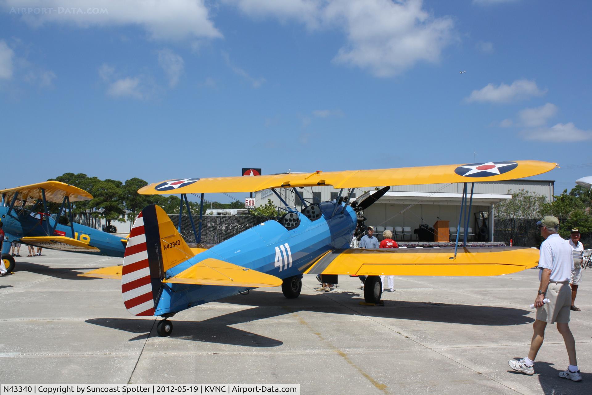 N43340, 1943 Boeing E75 C/N 75-5999, Stearman Model 75 - N43340 on display at the Armed Forces Day event at Venice Municipal Airport