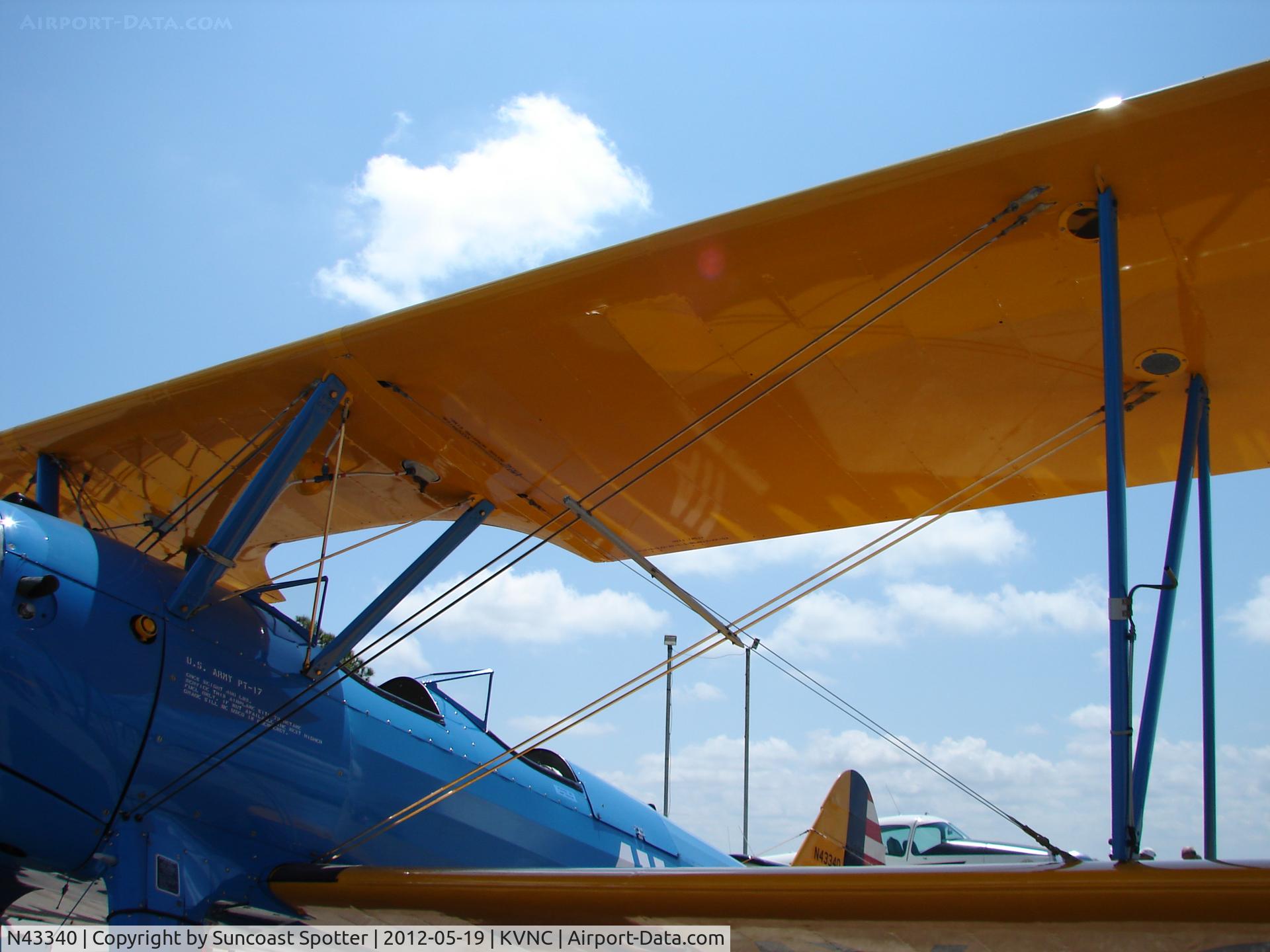 N43340, 1943 Boeing E75 C/N 75-5999, Stearman Model 75 on display at the Armed Forces Day event at Venice Municipal Airport