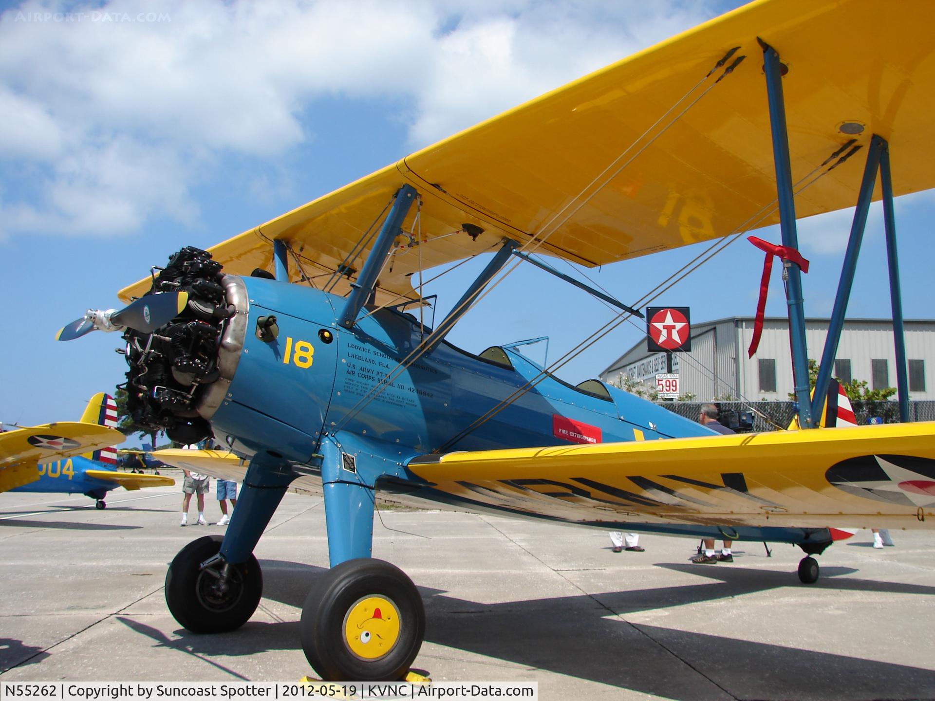N55262, 1943 Boeing A75N1(PT17) C/N 75-4805, Stearman PT-17 on display at the Armed Forces Day event at Venice Municipal Airport
