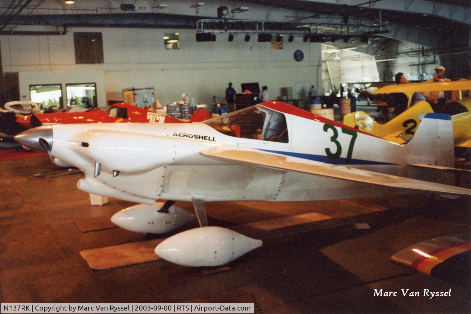 N137RK, 2002 Cassutt IIIM C/N MG001, Formula One race #37 was flown by Roger Keeney at the Reno Air Races in 2003.