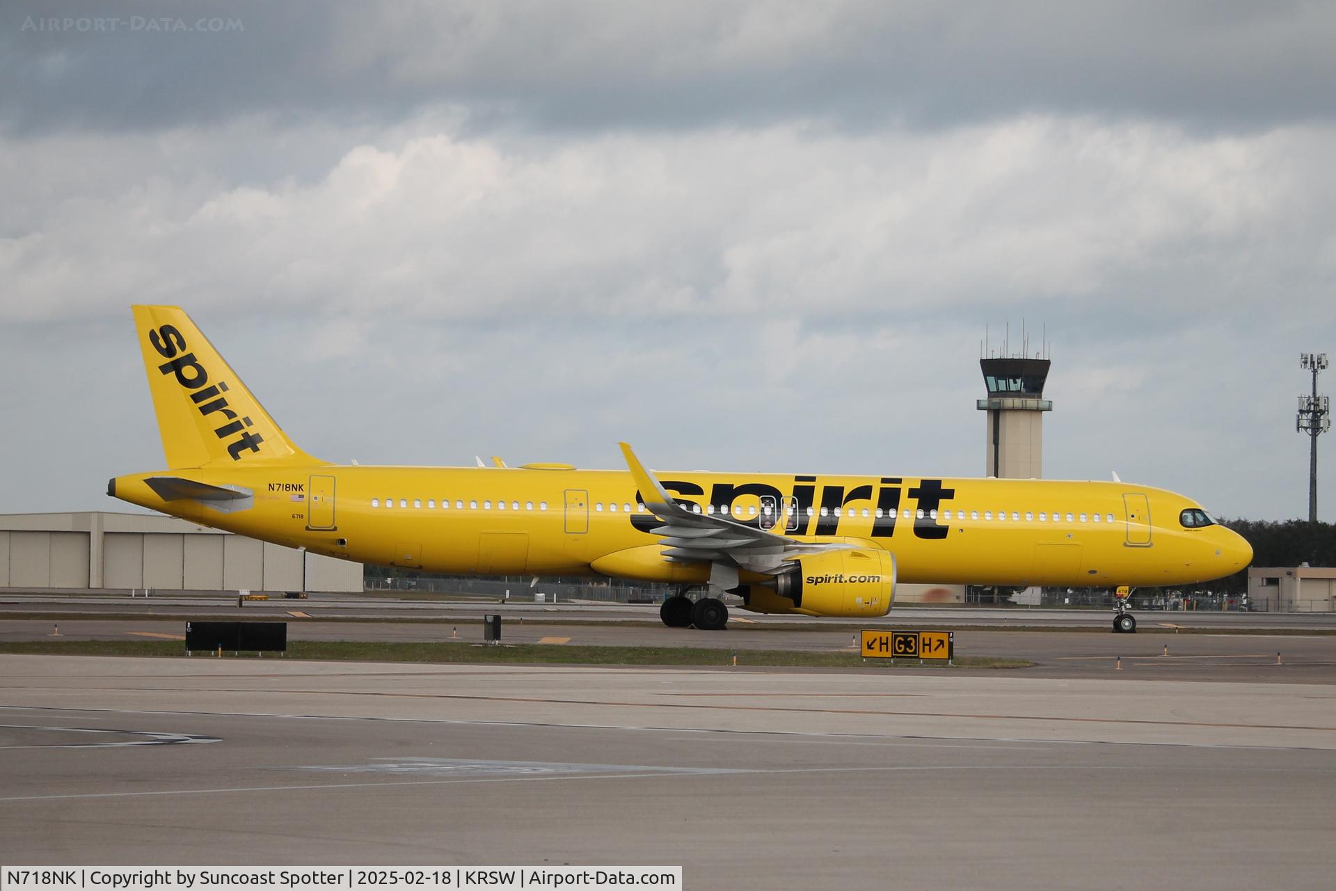 N718NK, 2024 Airbus A321-271NX C/N 11872, Spirit A321 parked at Southwest Florida International Airport